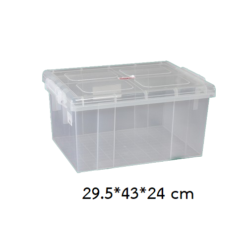 P00913 กล่องเอนกประสงค์ หูล๊อค สีขาวล้วน (ขนาดวัดด้านนอก 29.5*43*24 ซม.) จุ 21 ลิตร No.1404 (ราคาต่อ 12 ใบ:เฉลี่ย 180 บต่อใบ )