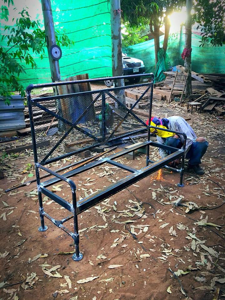 โซฟายาวสำหรับร้านอาหารสไตล์loft