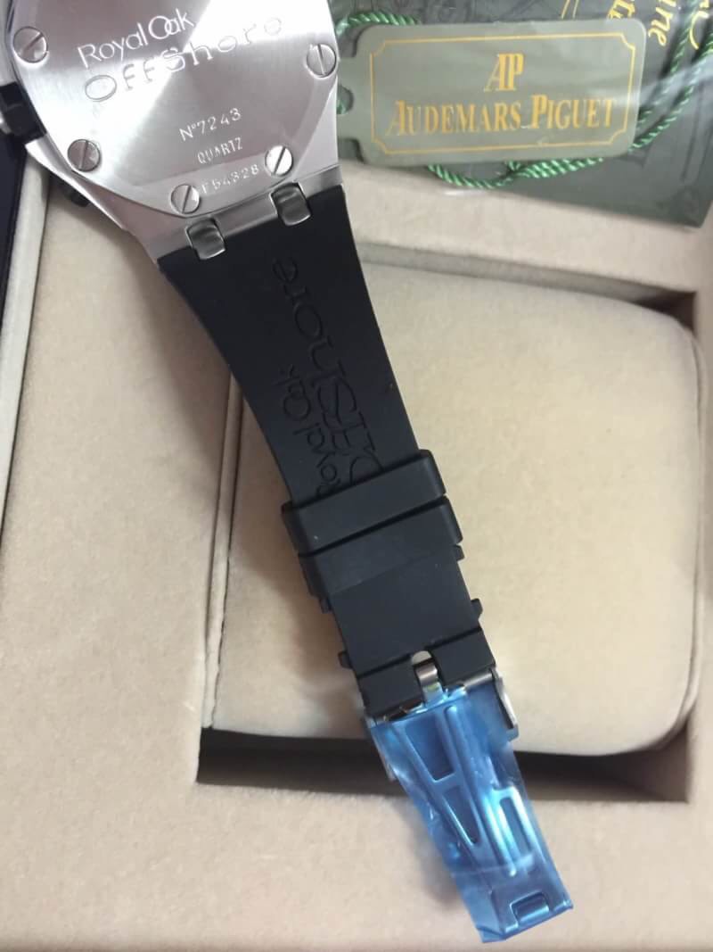 นาฬิกา Audemars Piguet Royal Oak Offshore Chrono เกรด Mirror สีเงิน กรอบสีดำ สายยางสีดำ หน้าปัดสีดำ ดีไซร์สปอตสวยสุดๆ