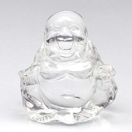 Untreated Quartz Carving Happy Buddha พระมหากัจจายนะ แกะสลัก น้ำหนัก 17.08 กะรัต สีขาว Colorless เนื้อสะอาดไมม่มีตำหนิ งานแกะสลักสวย มีค่าความแข็ง7