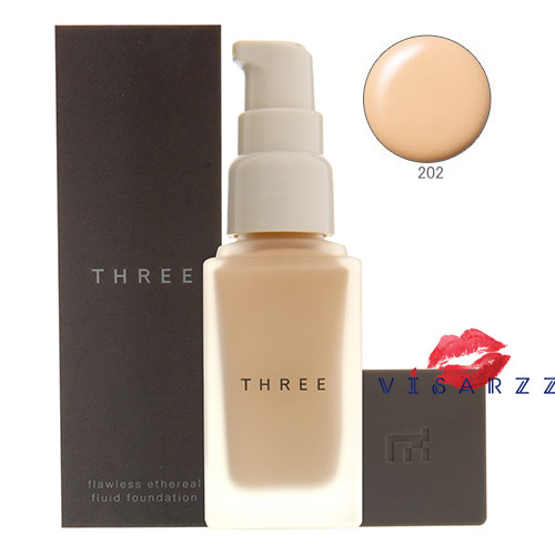 (#202 ลดมากกว่า 35%) Three Flawless Ethereal Fluid Foundation 30g #202 รองพื้นสูตรลิขวิดให้เนื้อสัมผัสบางเบาดุจอิมัลชั่น เบาสบายผิวแต่ได้ผลลัพธ์ผิวสวยสมบูรณ์แบบ ด้วยเนื้อสัมผัสที่กลมกลืนเป็นหนึ่งเดียว จึงปกปิดแต่ไม่ปิดบังความงดงามของผิวที่แท้จริง พร้อมส่ว