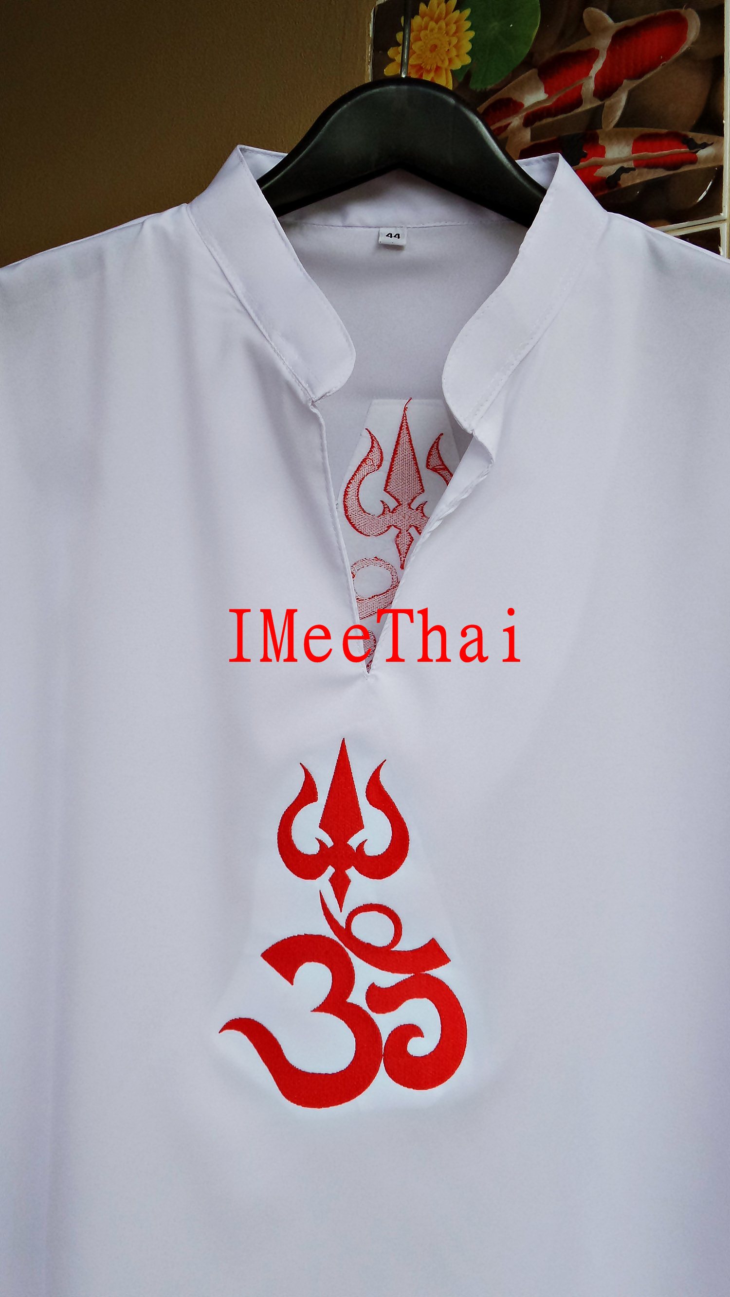 เสื้อ โอม พระพิฆเนศ ตรีศูล สีแดง