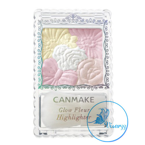 Canmake Glow Fleur Highlighter #02 Illuminate Light แป้งไฮไลท์ในตลับเจ้าหญิงที่ช่วยเพิ่งความโดดเด่นมีมิติให้กับใบหน้าของคุณอย่างเป็นธรรมชาติ