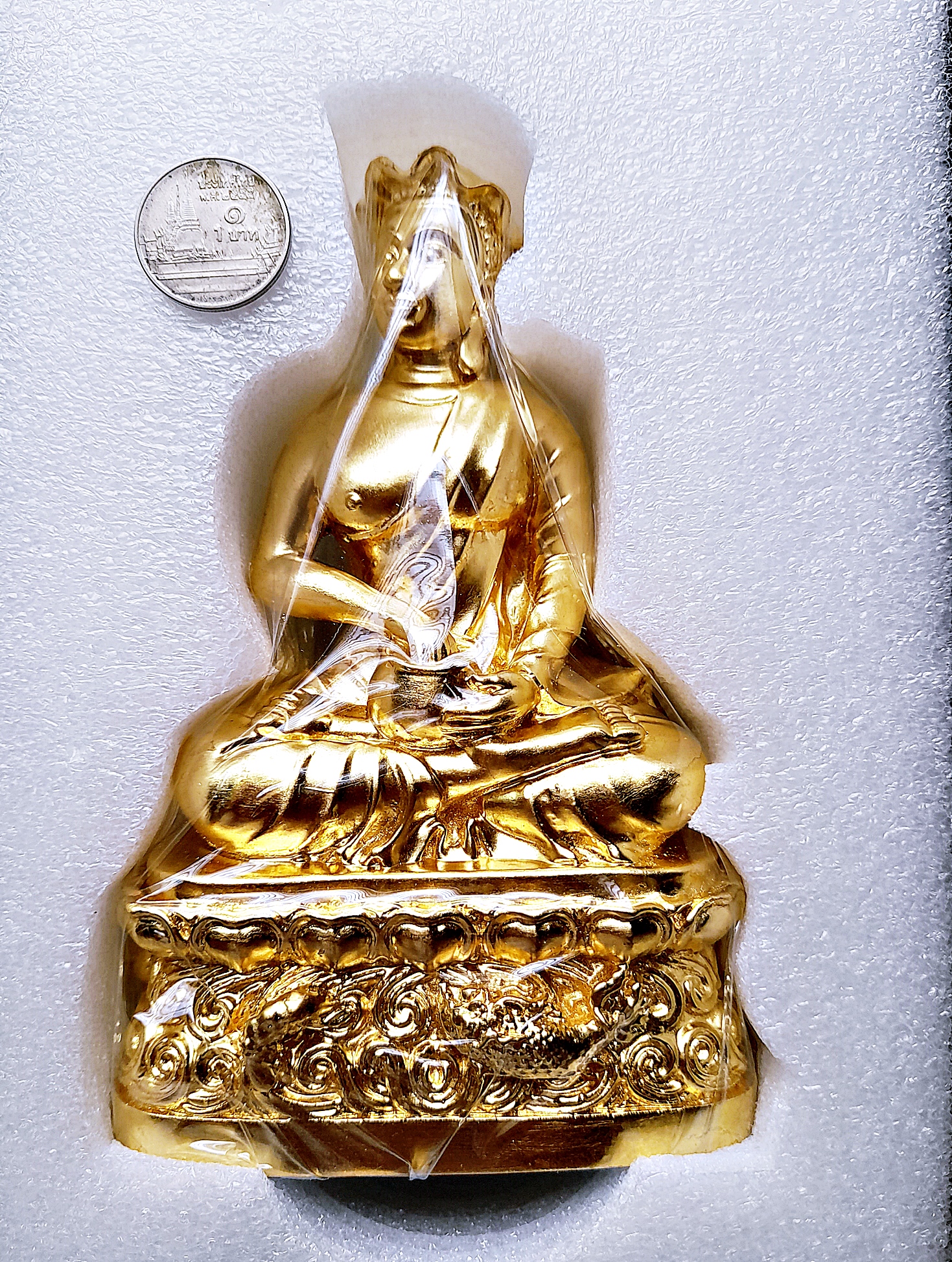 รูปหล่อ พระอุปคุต มหาลาภเรียกทรัพย์ ชนะอุปสรรค (หลวงพ่อบอกว่า#ให้เอาไปตั้งที่บ้านลาภจะได้เข้า) เนื้อทองเหลือง ปิดทองแท้(ปิดทองก่อนเข้าพิธีเสก) ปี2564 (ขนาด หน้าตัก 3นิ้ว ฐาน3นิ้วครึ่ง สูง5นิ้วครึ่ง) #ปลุกเสกแล้วรับประกันแท้ - หลวงพ่อบ๊ะ วัดโพธิ์ลังกา