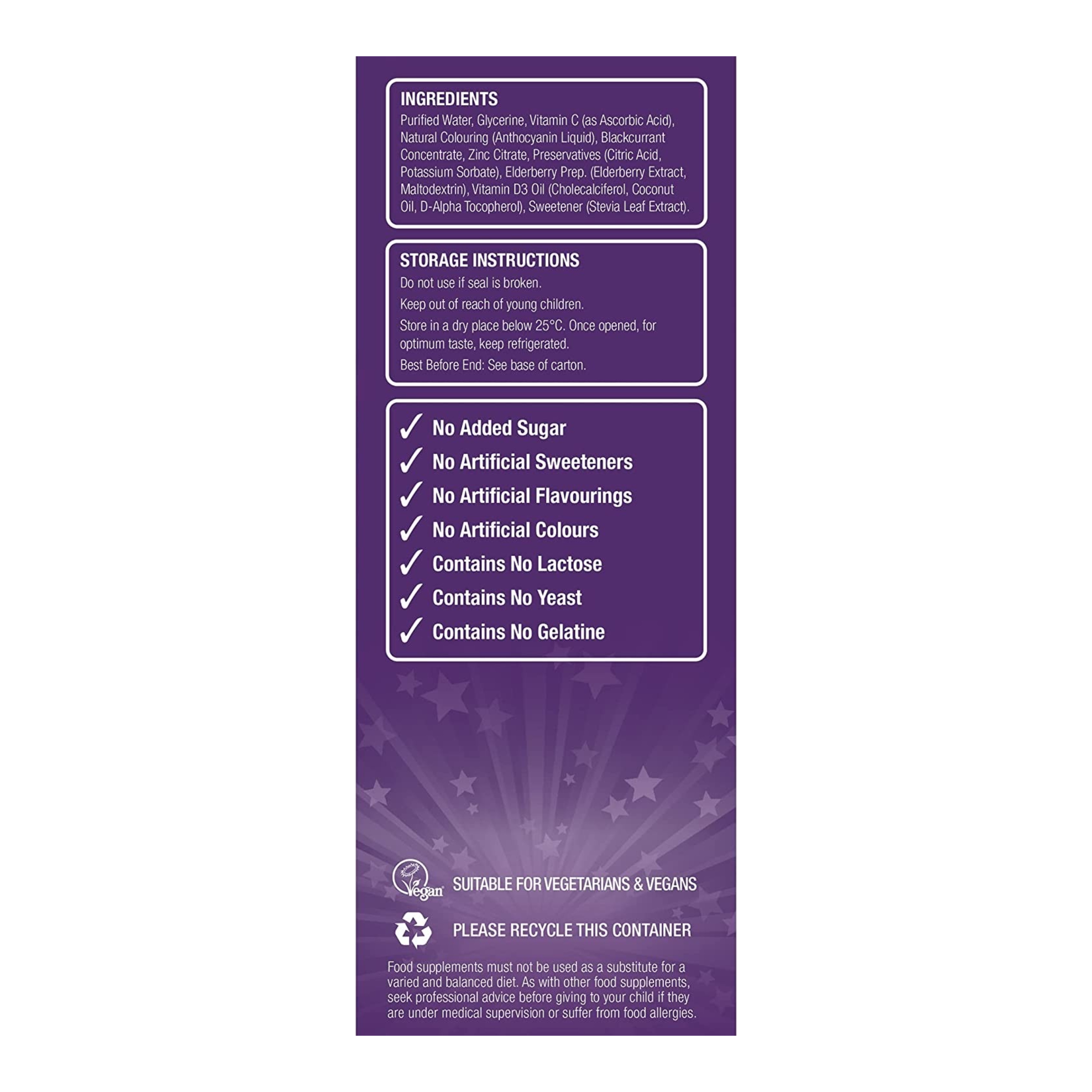 วิตามินเสริมภูมิคุ้มกันสำหรับเด็ก Natures Aid Super Stars Immune Support with Vitamin C & D3 plus Zinc