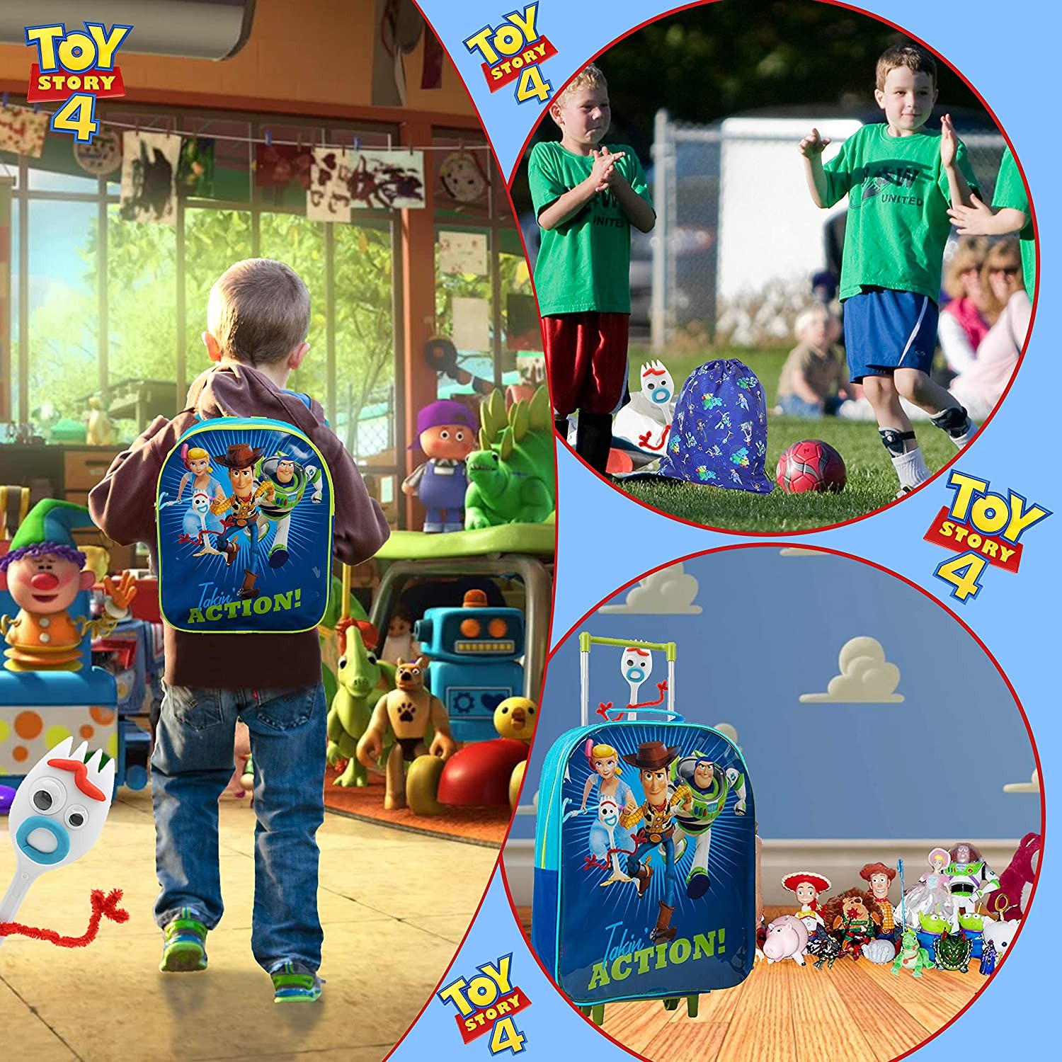 ชุดกระเป๋าล้อลากลากสำหรับเด็ก SAMBRO Disney Toy Story 4 3-Piece Travel Set for Kids