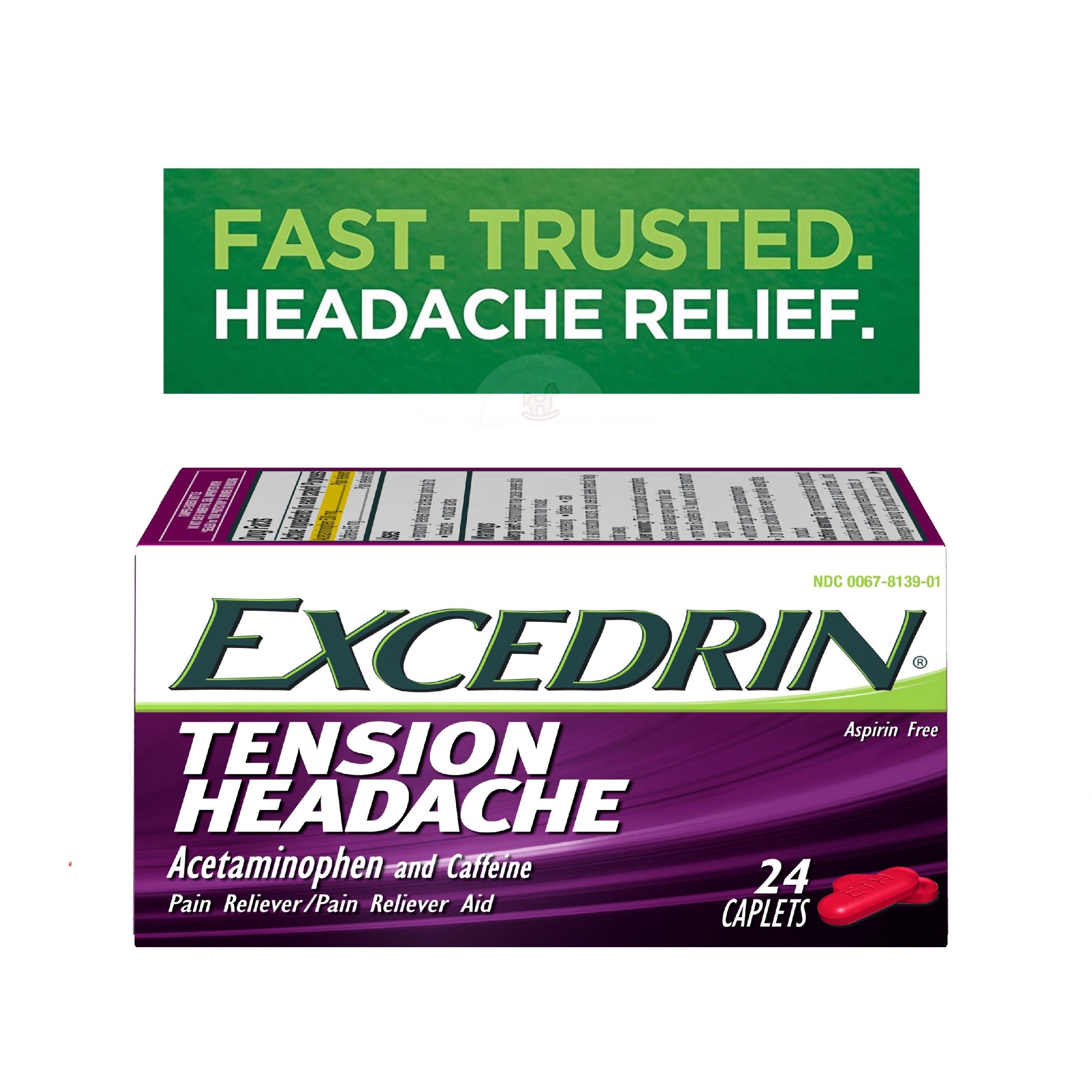 ยาบรรเทาอาการปวดศีรษะจากความตึงเครียด gsk Excedrin Tension Headache (24 Caplets)