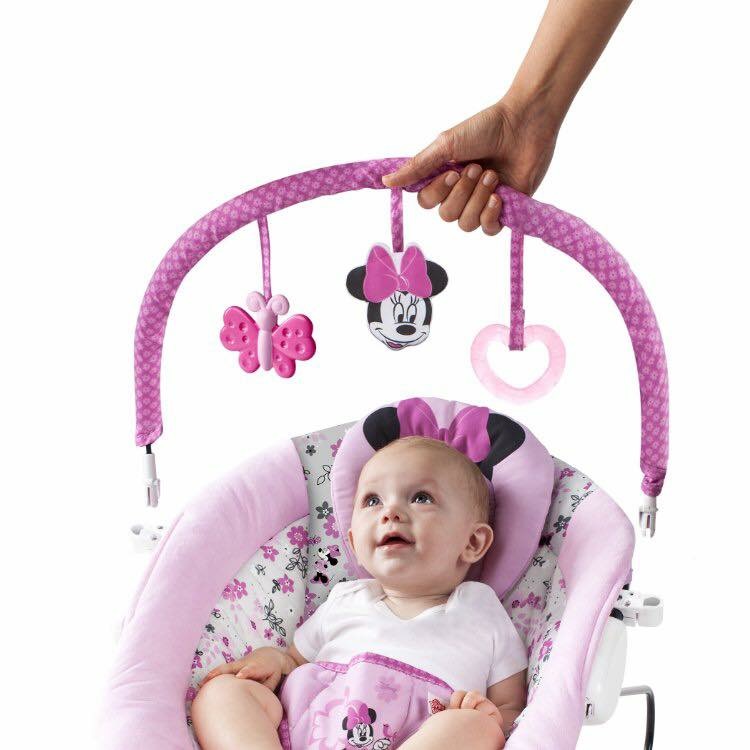 เปลสั่นอัตโนมัติสำหรับลูกสาว Bright Starts Disney Baby Minnie Mouse Garden Delights Bouncer