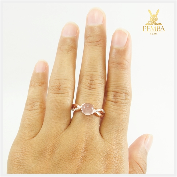 แหวนโรสควอตซ์แท้ สวยเก๋ น่ารักๆ สีชมพูหวานๆ