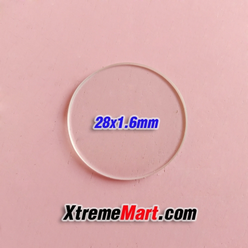เลนส์กระจกใสสำหรับไฟฉาย เส้นผ่านศูนย์กลาง 28mm หนา 1.6mm