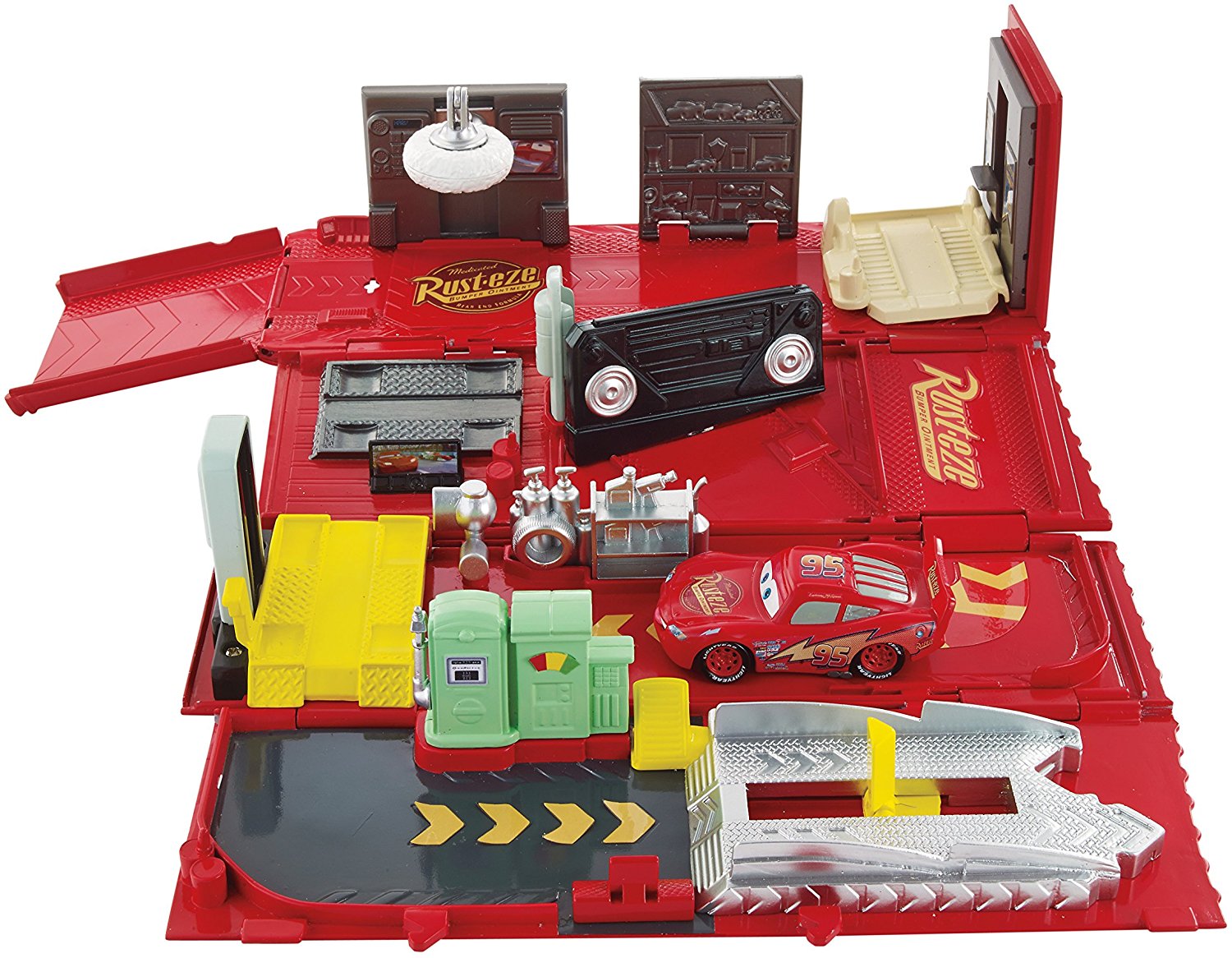 กล่องรถพร้อมกิจกรรมซ่อมบำรุงรถยนต์ Disney Pixar Cars Wheel Action Drivers Mack Playset