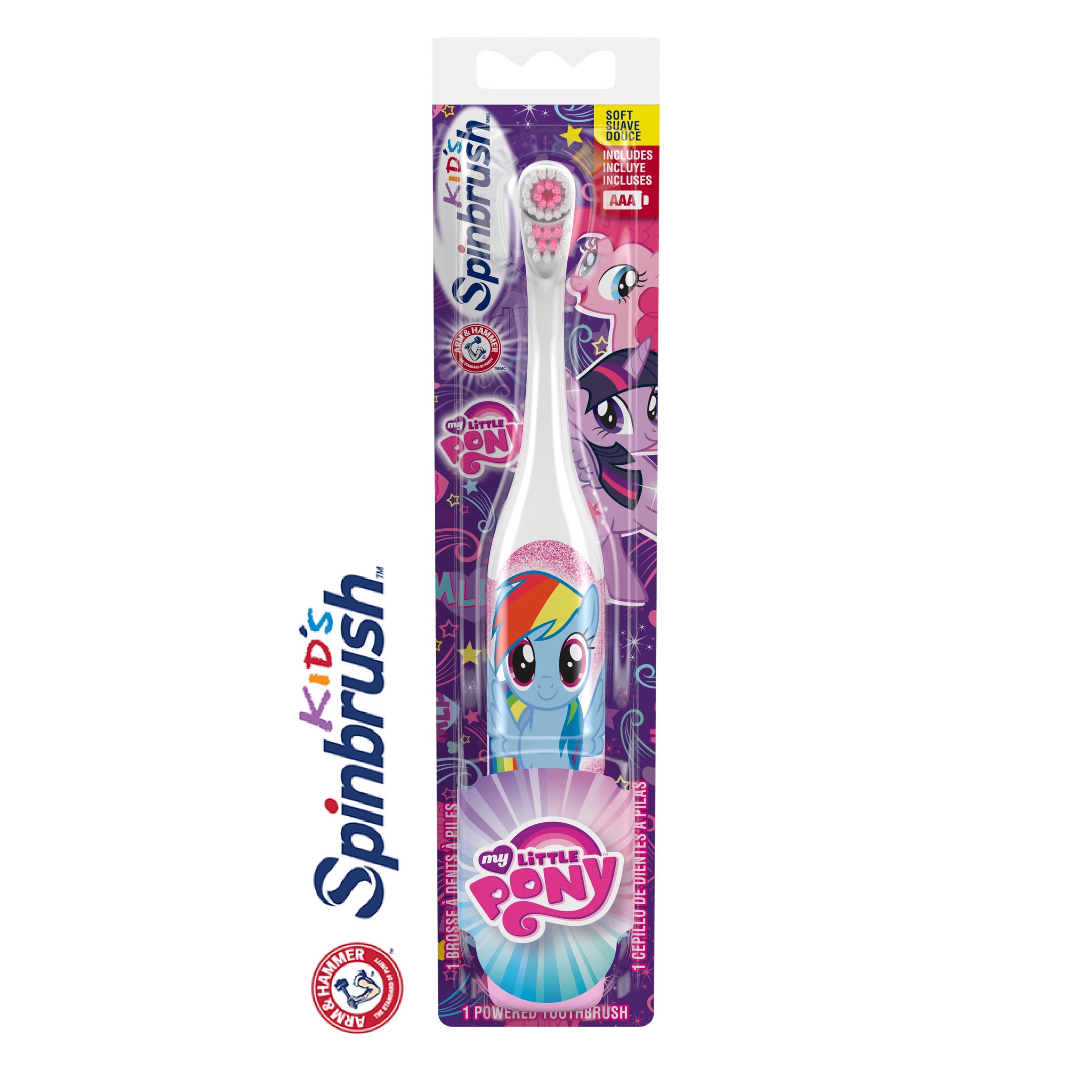 แปรงสีฟันอัตโนมัติสำหรับเด็ก Arm & Hammer My Little Pony Rainbow Dash Spinbrush Kids Battery Toothbrush