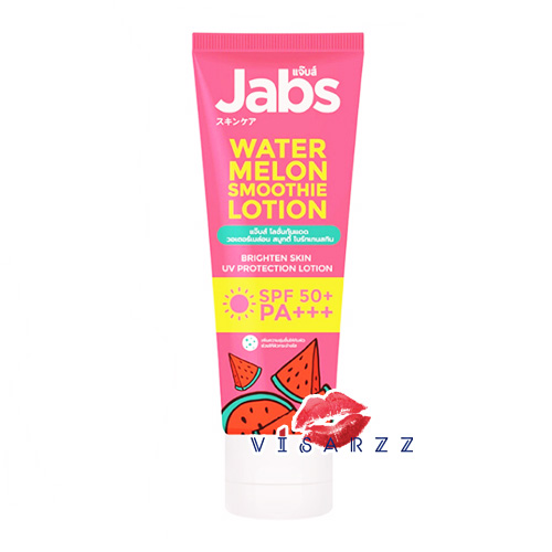 (Watermelon 220mL) Jabs Watermelon Smoothie Lotion SPF50+ PA+++ 220mL แจ๊บส์ครีมกันแดดแตงโม ผสานไฮยาลูรอนิค เพิ่มความชุ่มชื้น