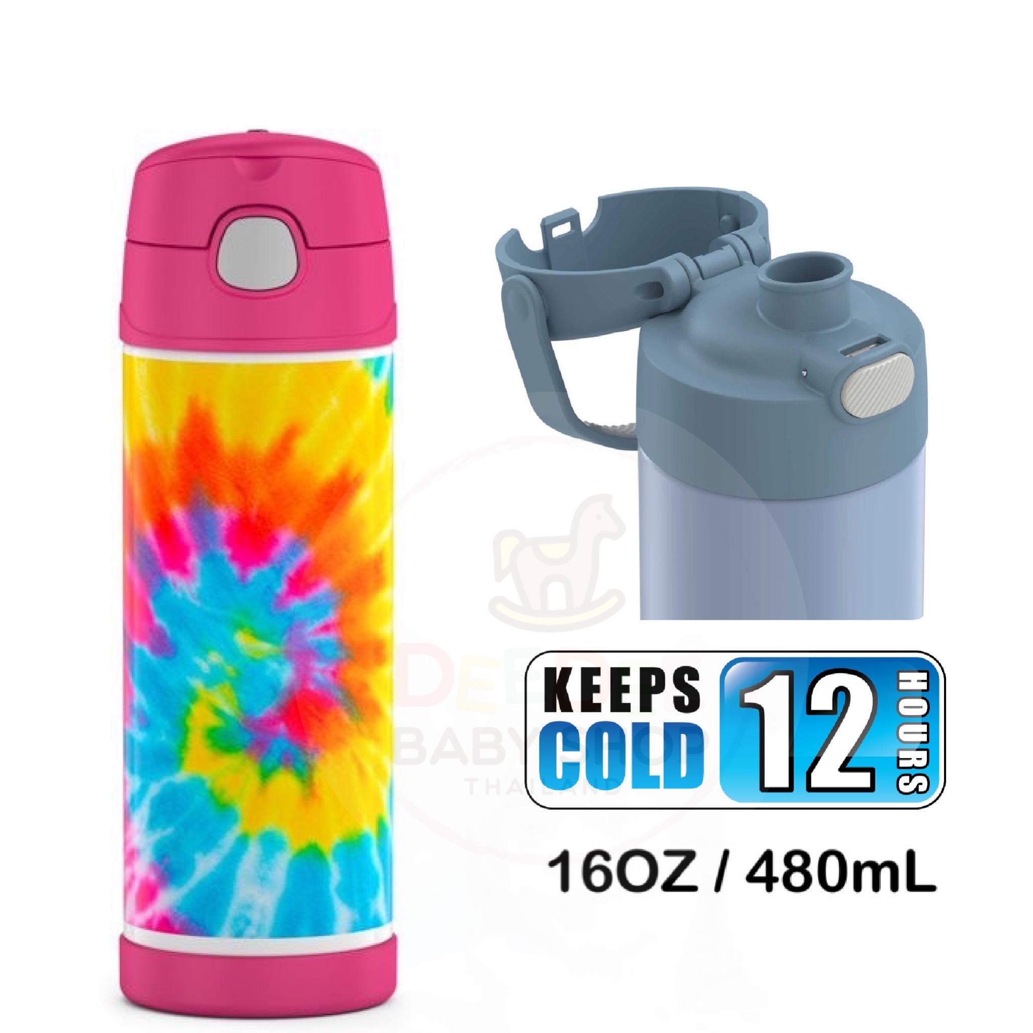 กระติกน้ำสเตนเลสรักษาอุณหภูมิ Thermos Tie-Dye FUNtainer Vacuum Insulated Stainless Steel Bottle 16OZ