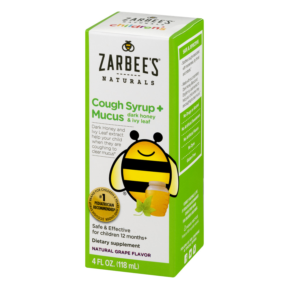 สมุนไพรบรรเทาอาการไอและลดน้ำมูกสำหรับเด็ก ZARBEE'S Naturals Children's Cough Syrup + Mucus with Dark Honey & Ivy Leaf