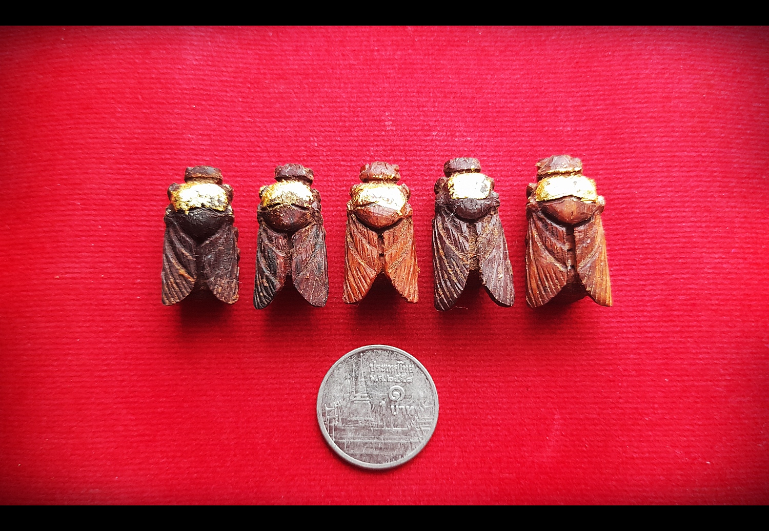 แมลงภู่ (แมงภู่ แมงบู๊) แกะสลัก เนื้อไม้ดุมล้อเกวียน ฝั่งเข็มบรรจุด้วยปรอทป่าแท้ ปี2563 #รับประกันแท้