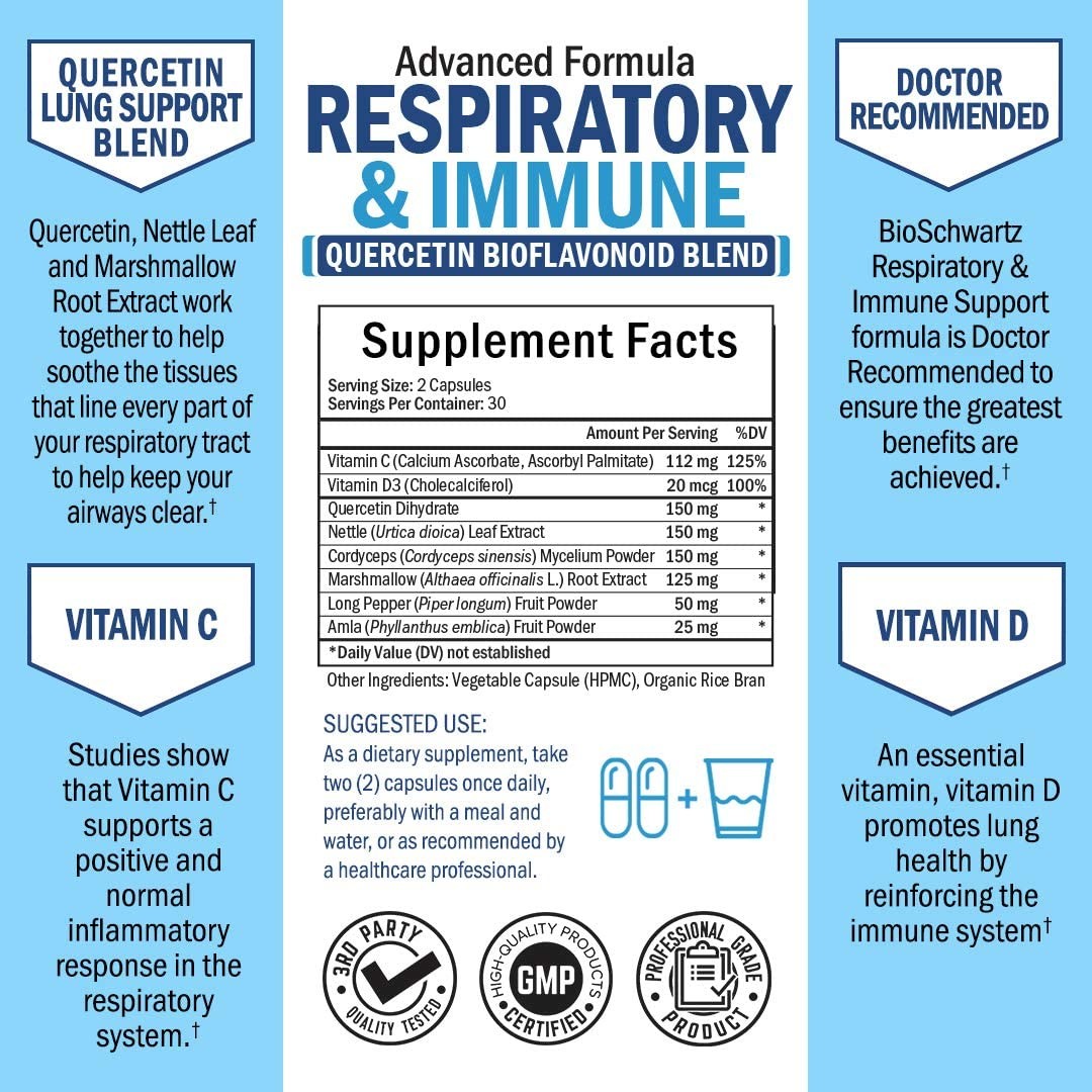 วิตามินเสริมภูมิคุ้มกันและระบบทางเดินหายใจ BIOSchwartz Advanced Formula Respiratory & Immune