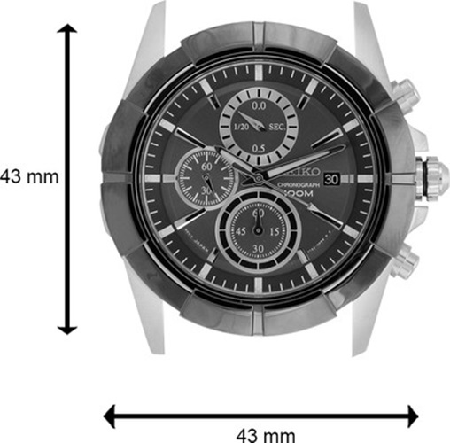 Seiko Lord Chronograph Black Dial Stainless Steel Mens Watch SNDE69P1