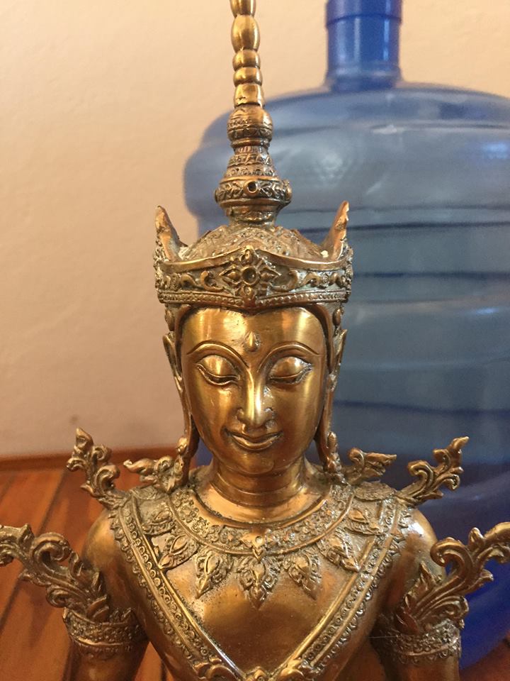 รูปหล่อ พระพุทธรูป ปางพระจักรพรรดิ เนื้อโลหะทองเหลือง ขัดเงา 2กษัตริย์ (หล่อใหม่ ขายปลีก ขายส่ง หน้าตัก 9นิ้ว)