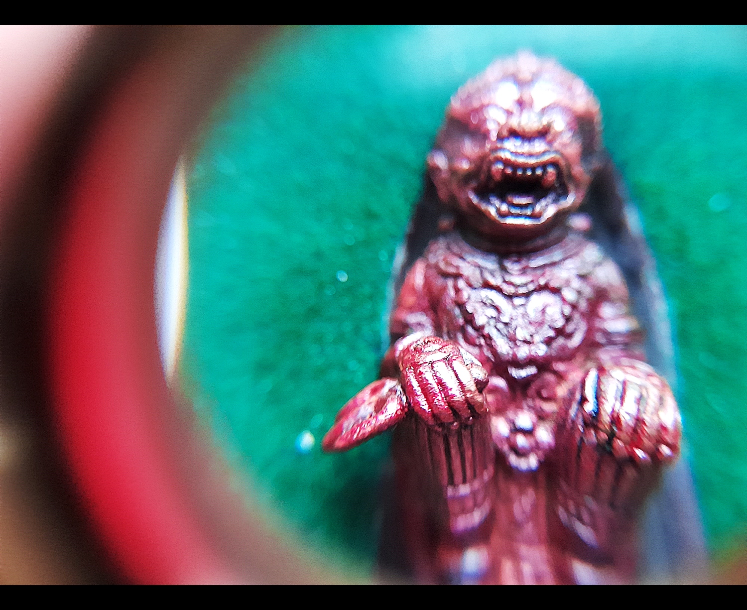 หนุมาน มนต์พระกาฬ ถืออาวุธ ตรีศูล เนื้อทองแดง (เจิมด้วยน้ำมันว่าน108 ชุบตัวของหนุมาน ให้เกิดฤทธิ์ตามหลักวิชา) ปี2563 #รับประกันแท้