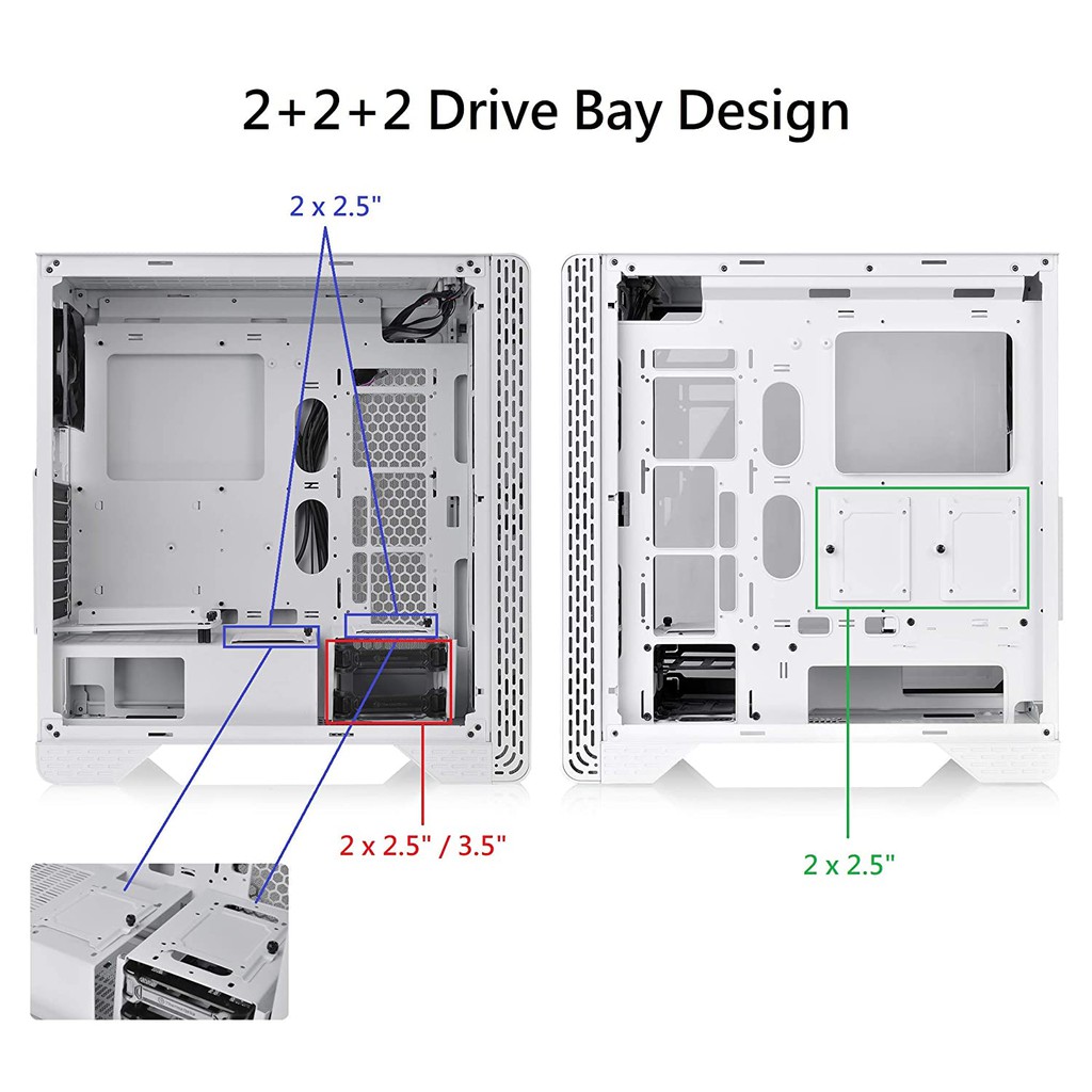 Thermaltake S300 Tempered Glass ATX Mid-Tower Case ขาว/ดำ