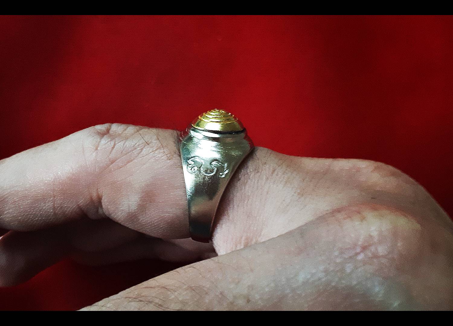 แหวนหัวนะโม กันอันตรายทั้งปวง หลวงปู่ทองสุข วัดโตนด เพชรบุรี (ขนาด56) รุ่นมหามงคลเศรษฐี ปี 2561