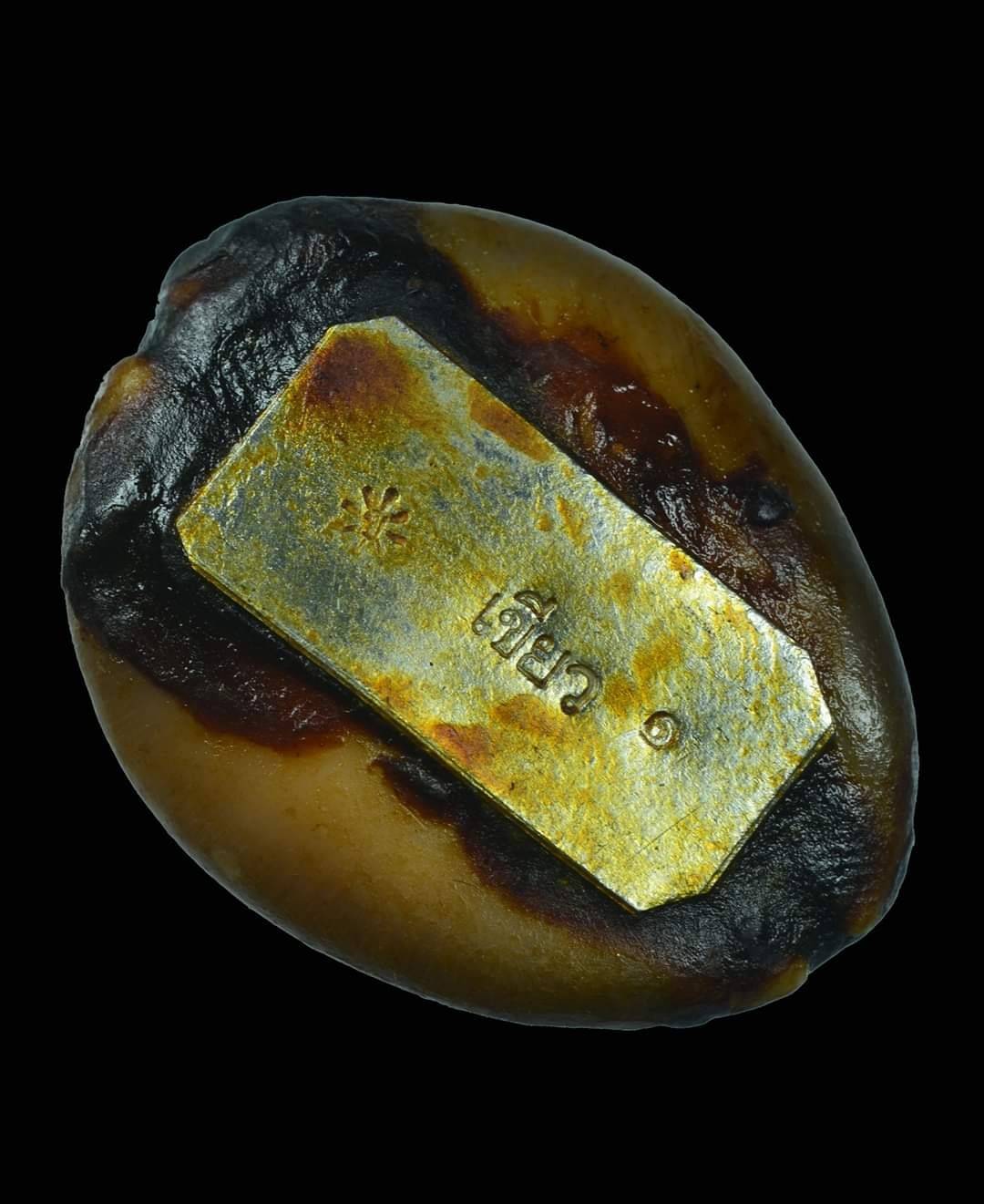 เบี้ยแก้(ด้านในตัวเบี้ยใสปรอทป่า อุดด้วยชันณงค์) - พ่อท่านเขียว(หลวงพ่อเขียว) วัดห้วยเงาะ