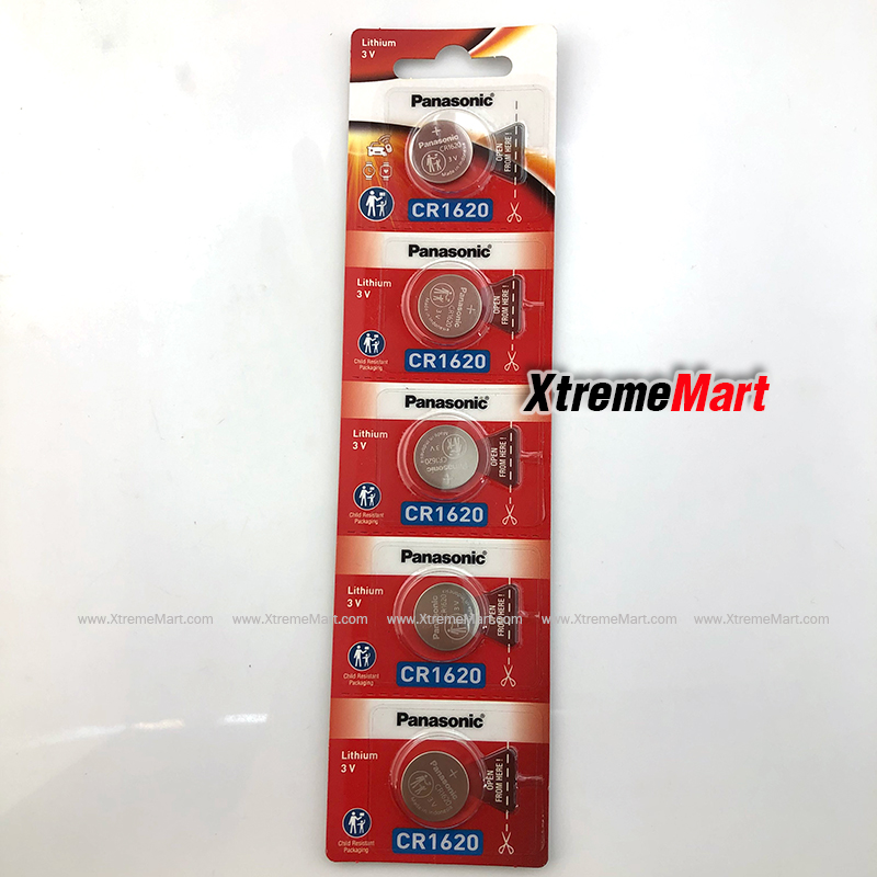 ถ่านกระดุม Panasonic รุ่น CR1620 3V 70 mAh Lithium Button Cell Battery ของแท้ (ก้อนละ)