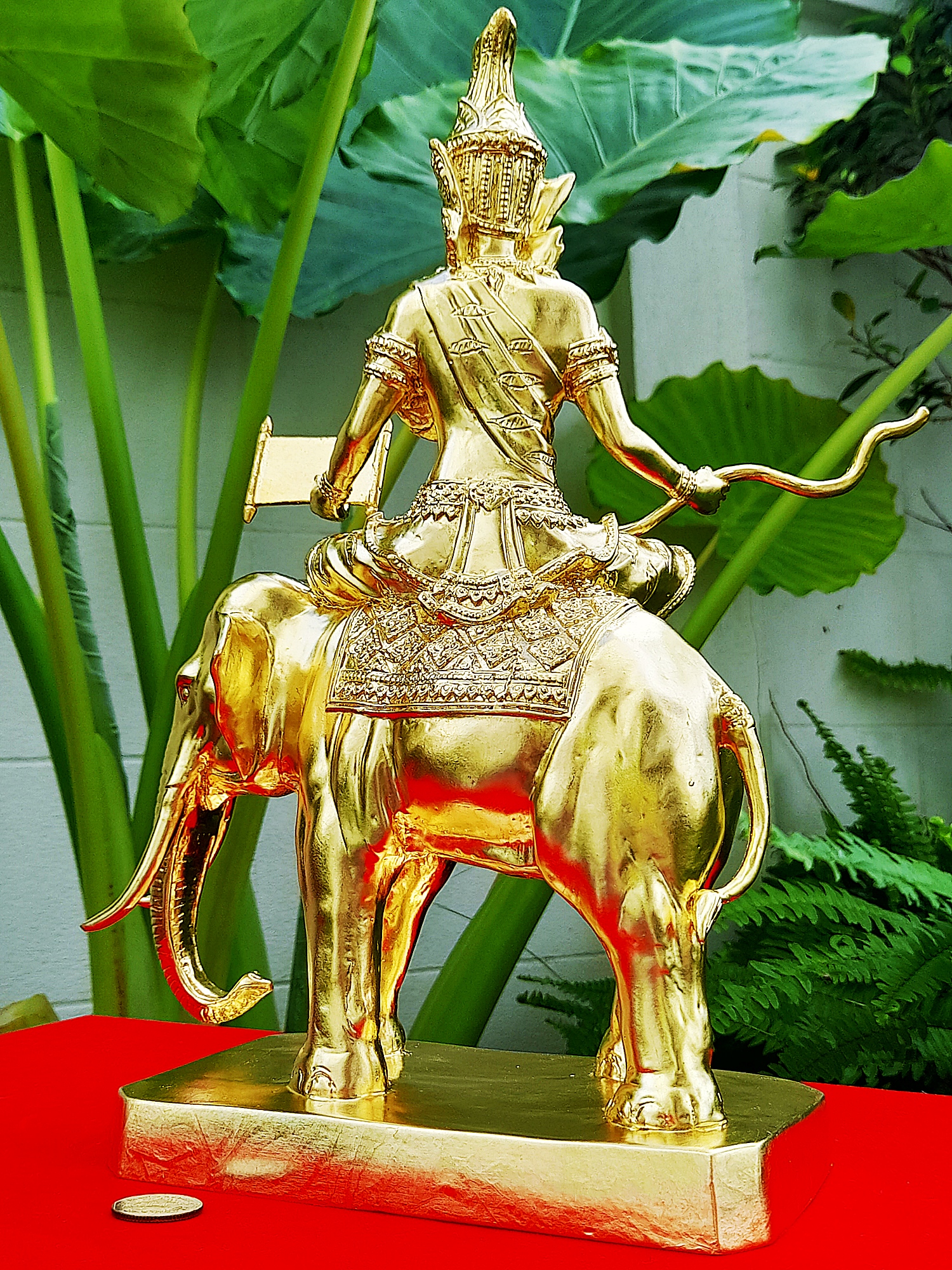 รูปหล่อ ปู่พระฤาษี ประทับทรงช้าง(พญาช้างสาร) ถือไม้เท้า กระดานชนวน (พระพฤหัสบดี แห่ง สติปัญญา บรมครูของทุกสรรพศาสตร์วิชา(เป็นหัวหน้าของปู่ฤาษี108ตน)) (ขนาดใหญ่ ตั้งบูชา สูง14นิ้ว ยาว9นิ้วครึ่ง ลึก4นิ้วครึ่ง) เนื้อโลหะทองเหลือง ปิดทองแท้ ปี2564 #รับประกันแ