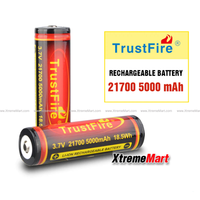 แบตเตอรี่ชาร์จ Trustfire 21700 5000mAh 3.7 V (แท้) Protected Rechargeable Li-ion Battery (ก้อนละ)