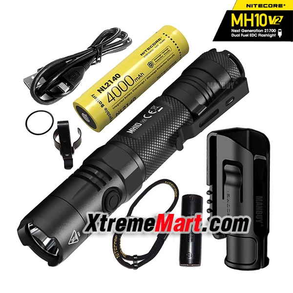 ไฟฉาย Nitecore MH10 V2 รุ่นอัพเกรด สว่าง 1200ลูเมนส์ แถมฟรีแบต 21700