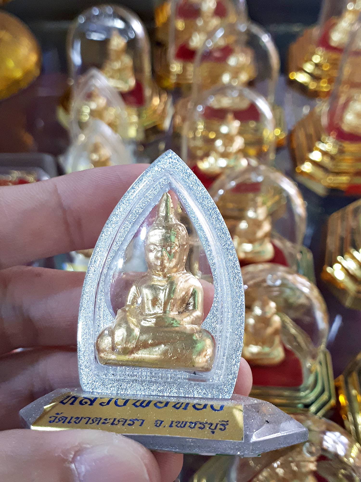 รูปหล่อ หลวงพ่อทอง วัดเขาตะเครา เนื้อผง ปิดทอง