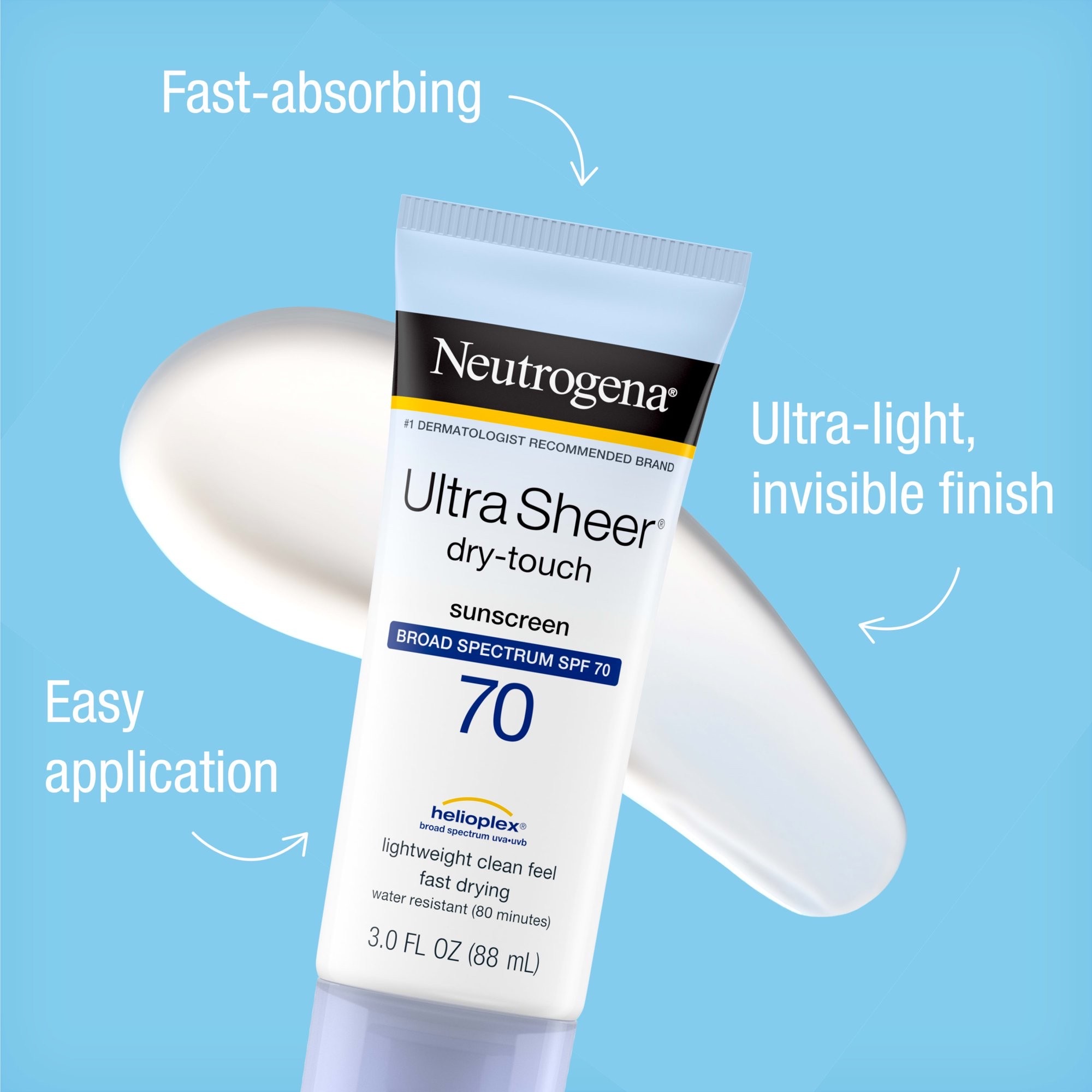 โลชั่นกันแดดสำหรับผิวหน้าและผิวกาย Neutrogena Ultra Sheer Dry-Touch Sunscreen Lotion SPF 70