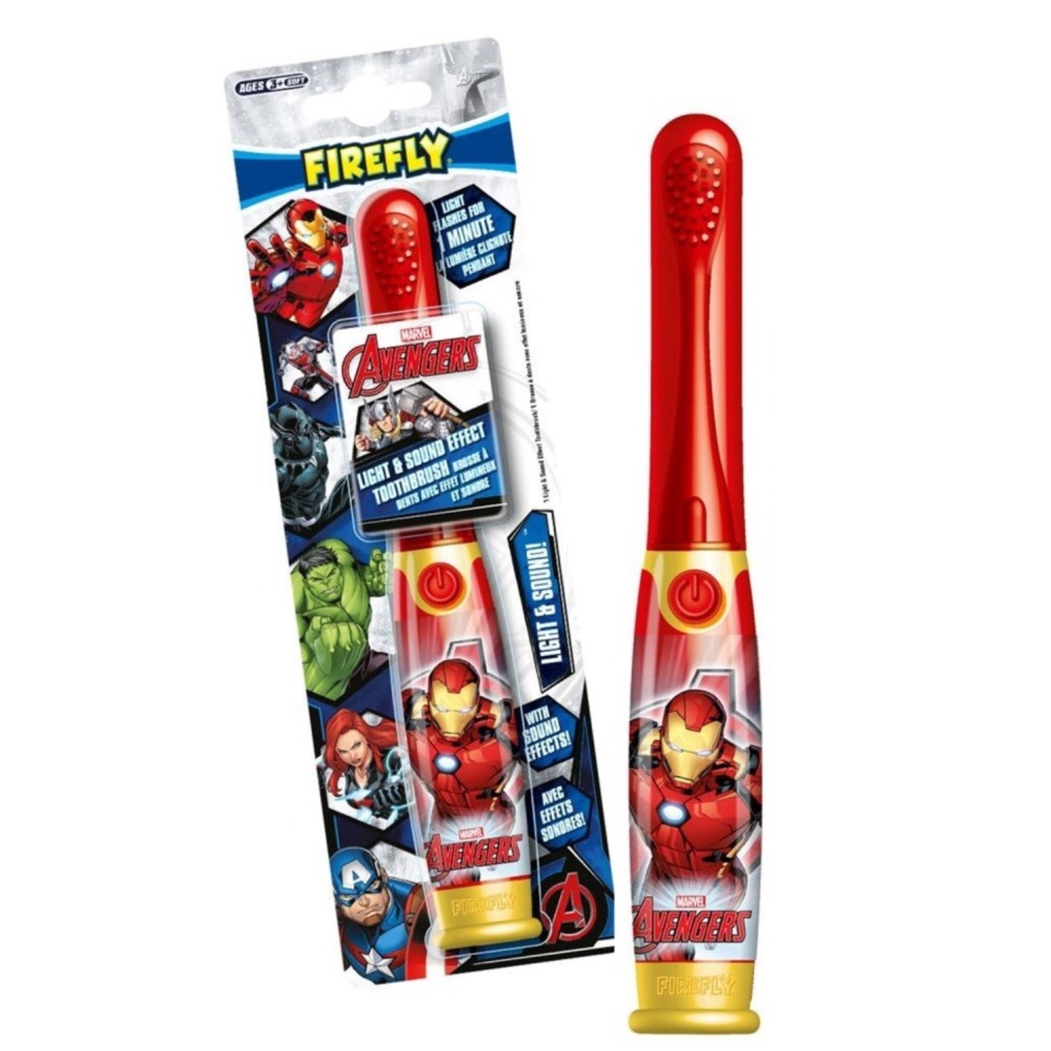 แปรงสีฟันพร้อมแสงไฟและเสียงดนตรี FireFly Avengers Iron Man Light & Sound Effect Toothbrush