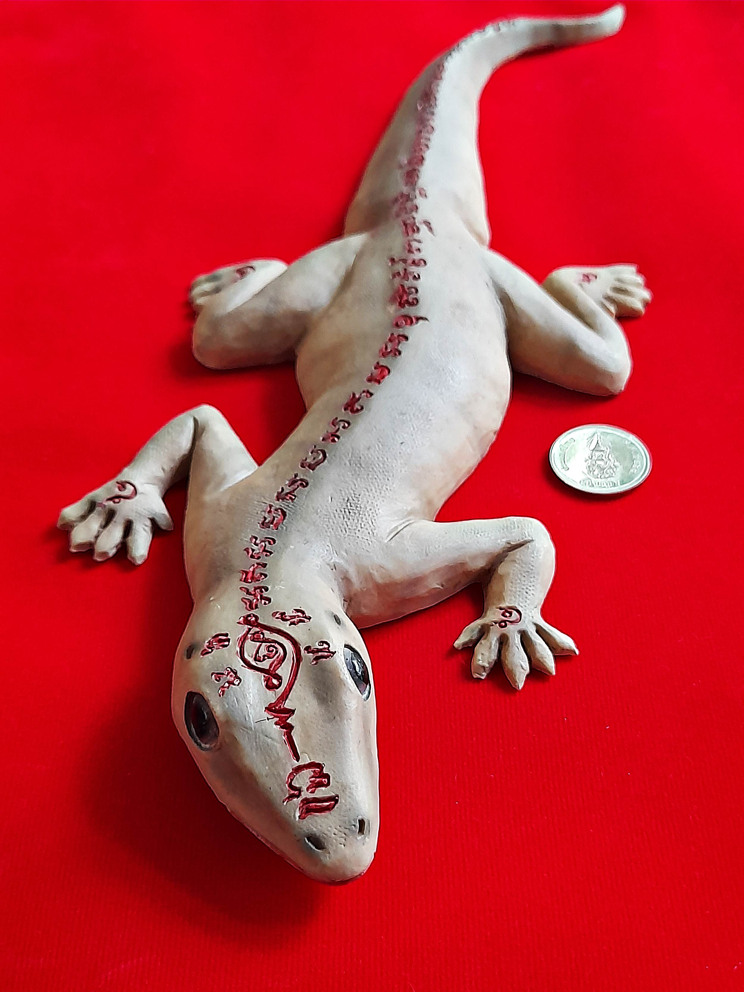 พญา จิ้งจก (ค้าขาย เรียกลูกค้า โชคลาภ เมตตา) (ขนาดใหญ่) เนื้อเรซิ่น (ใต้ฐาน จารยันต์สด) #รับประกันแท้ - หลวงพ่อพิมพ์ (ลูกศิษย์ทัน หลวงพ่อหน่าย วัดบ้านแจ้ง)