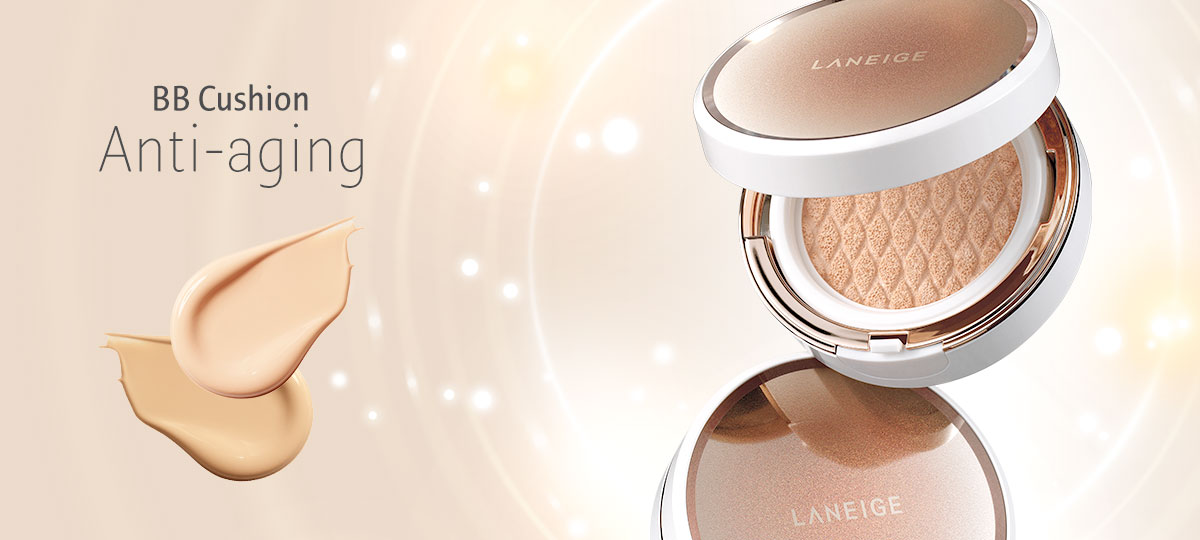(#23) Laneige BB Cushion [Anti-Aging] SPF50+ PA+++ 15 g x 2 # 23 Sand สำหรับสาวผิวสองสี เพิ่มสารปกป้องริ้วรอยแห่งวัย