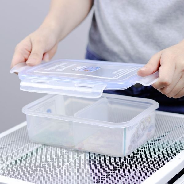 P07826 กล่องถนอมอาหาร Superlock แบ่ง 2 ช่อง จุ 0.8 ลิตร 6115-2 (ขนาด 13.5 ซม.(กว้าง) X 19 ซม.(ยาว) X 6 ซม.(สูง) ราคาส่งต่อ 12 ใบ :เฉลี่ย 60 บ.ใบ