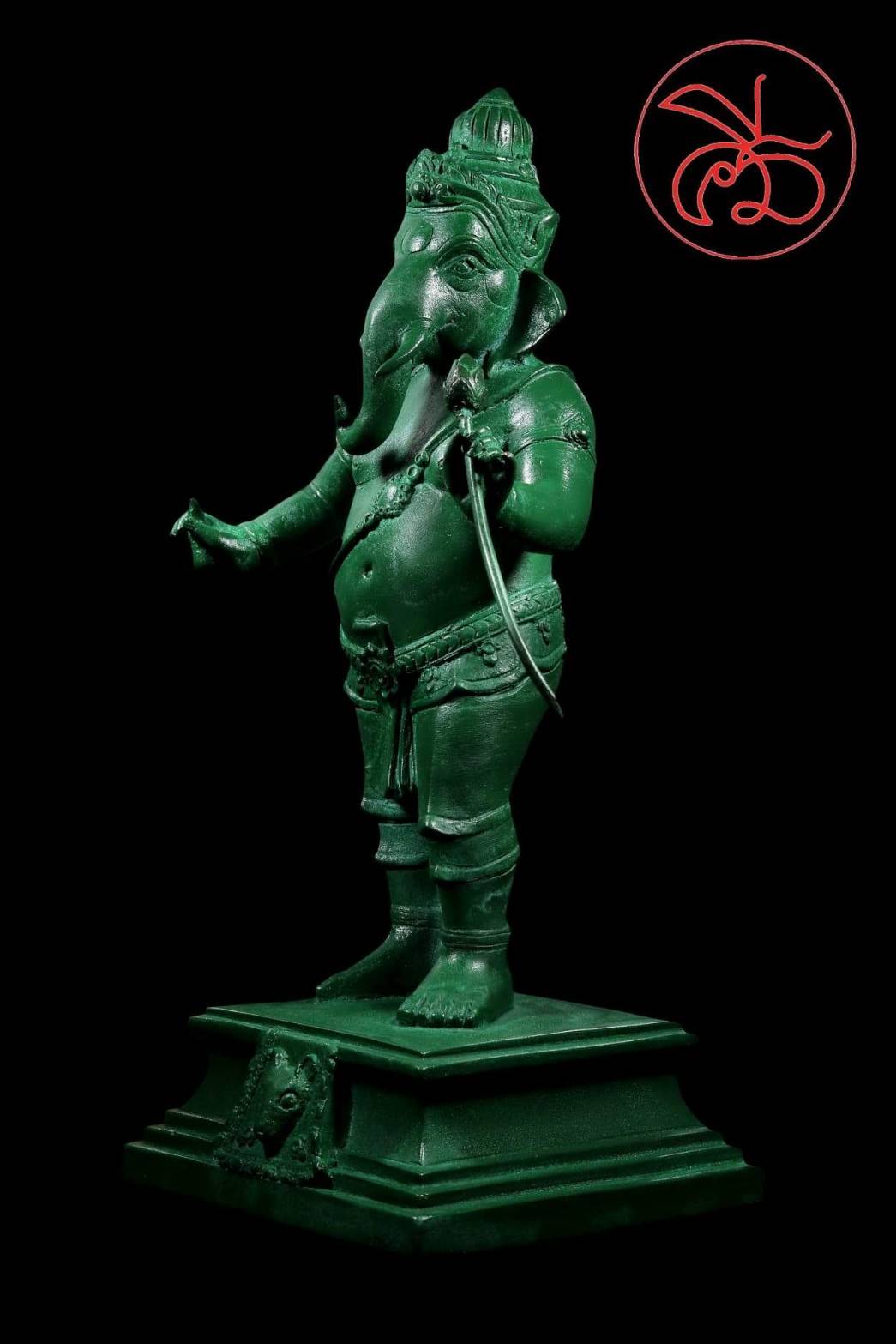 รูปหล่อ พระพิฆเนศ เนื้อโละทองเหลือง สีเขียว(สีเขียวเหนียวทรัพย์ อุดมสมบูรณ์) (ขนาดสูง9นิ้ว) ปี2562 - #รับประกันแท้ #ปลุกเสกแล้วพิธีปลุกเสกในสายนาฎศิลป์