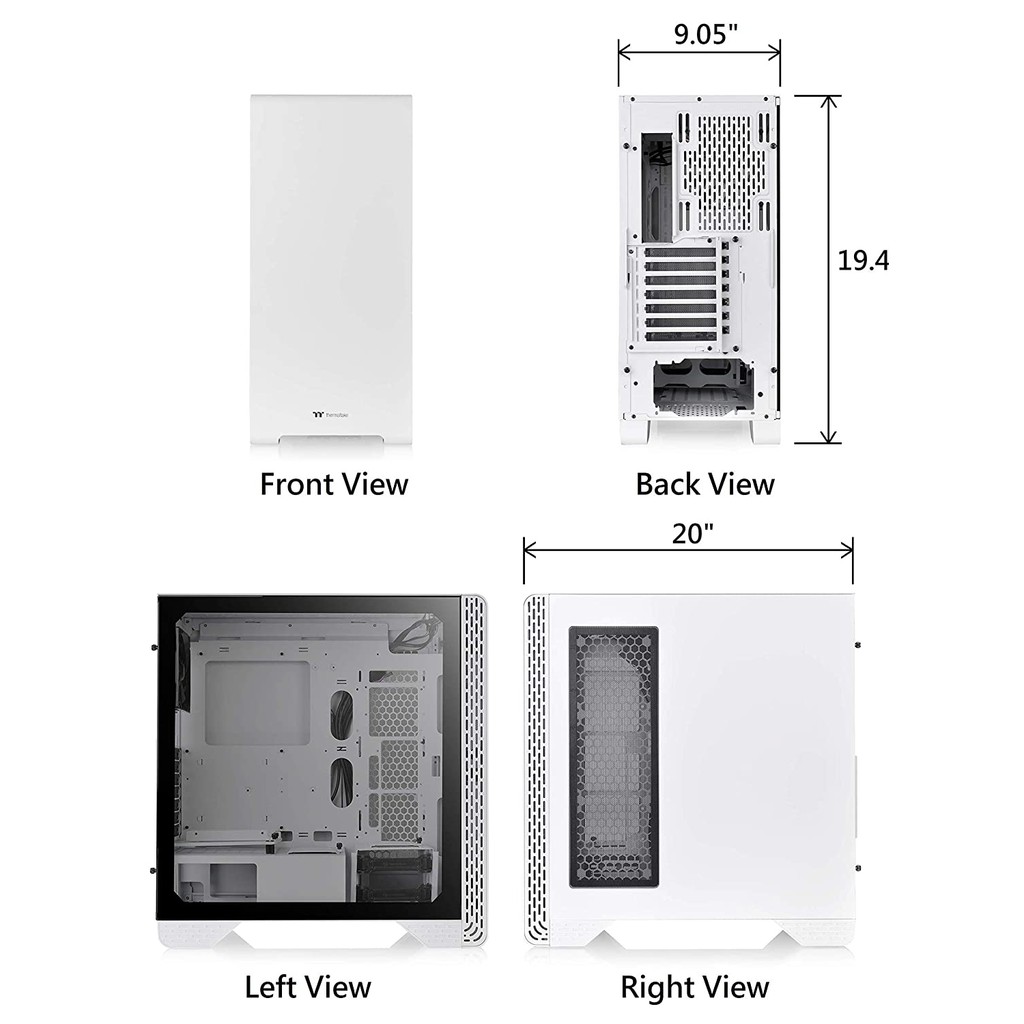 Thermaltake S300 Tempered Glass ATX Mid-Tower Case ขาว/ดำ