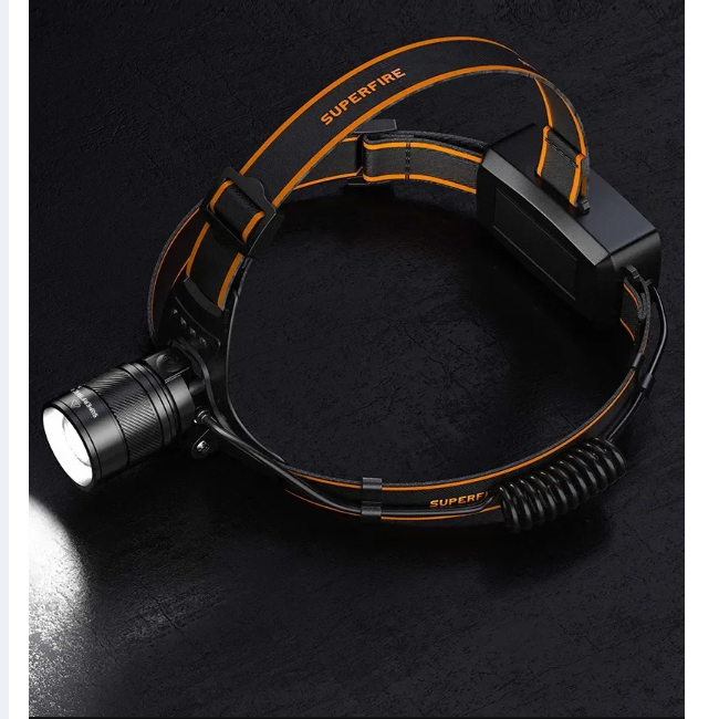 ไฟฉายคาดหัว Superfire รุ่น HL71 แสงขาว 5โหมด มี sensor มือโบก เปิด-ปิด พร้อมสายชาร์จ USB Type-C และแบตเตอรี่ชาร์จ 2ก้อน (ชุดละ)