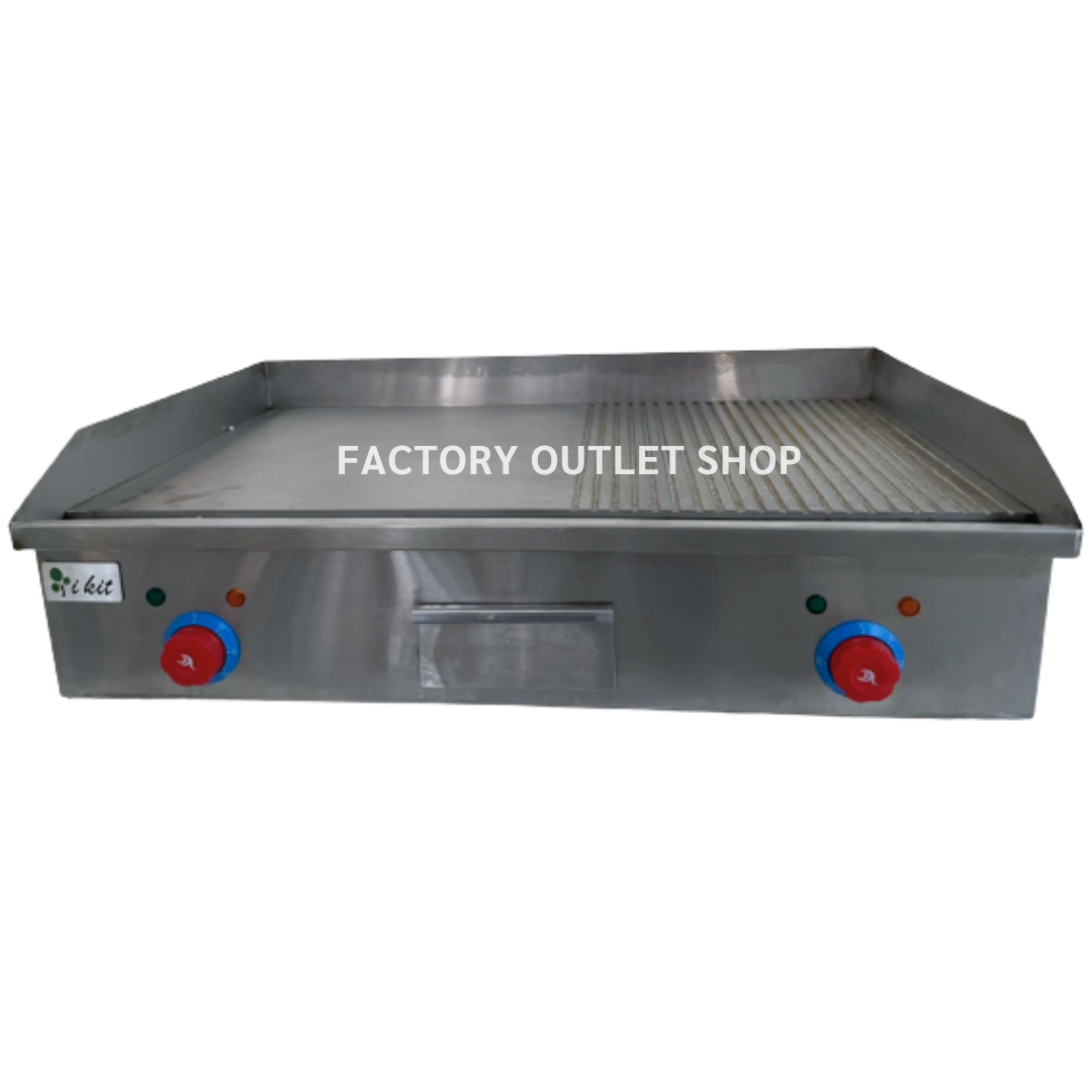 เตากริลไฟฟ้าแบบฮาฟ เรียบ+ลอน เตากริลสเต็ก เตาสเต็ก เตาย่างสเต็กไฟฟ้า Electric Griddle