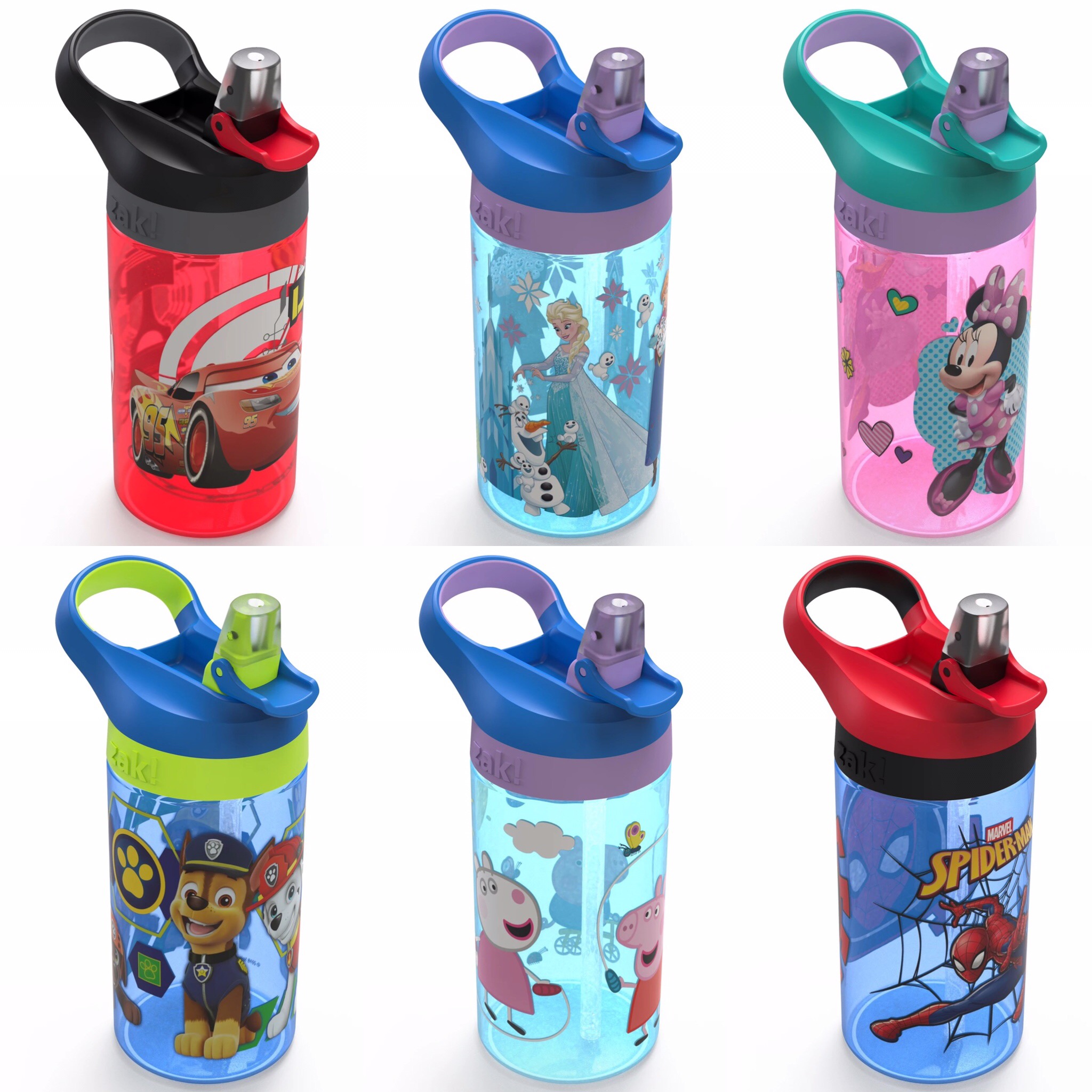 กระติกน้ำพร้อมหลอดดื่มสำหรับเด็ก Zak! 16 Oz. Cars Water Bottle with Straw