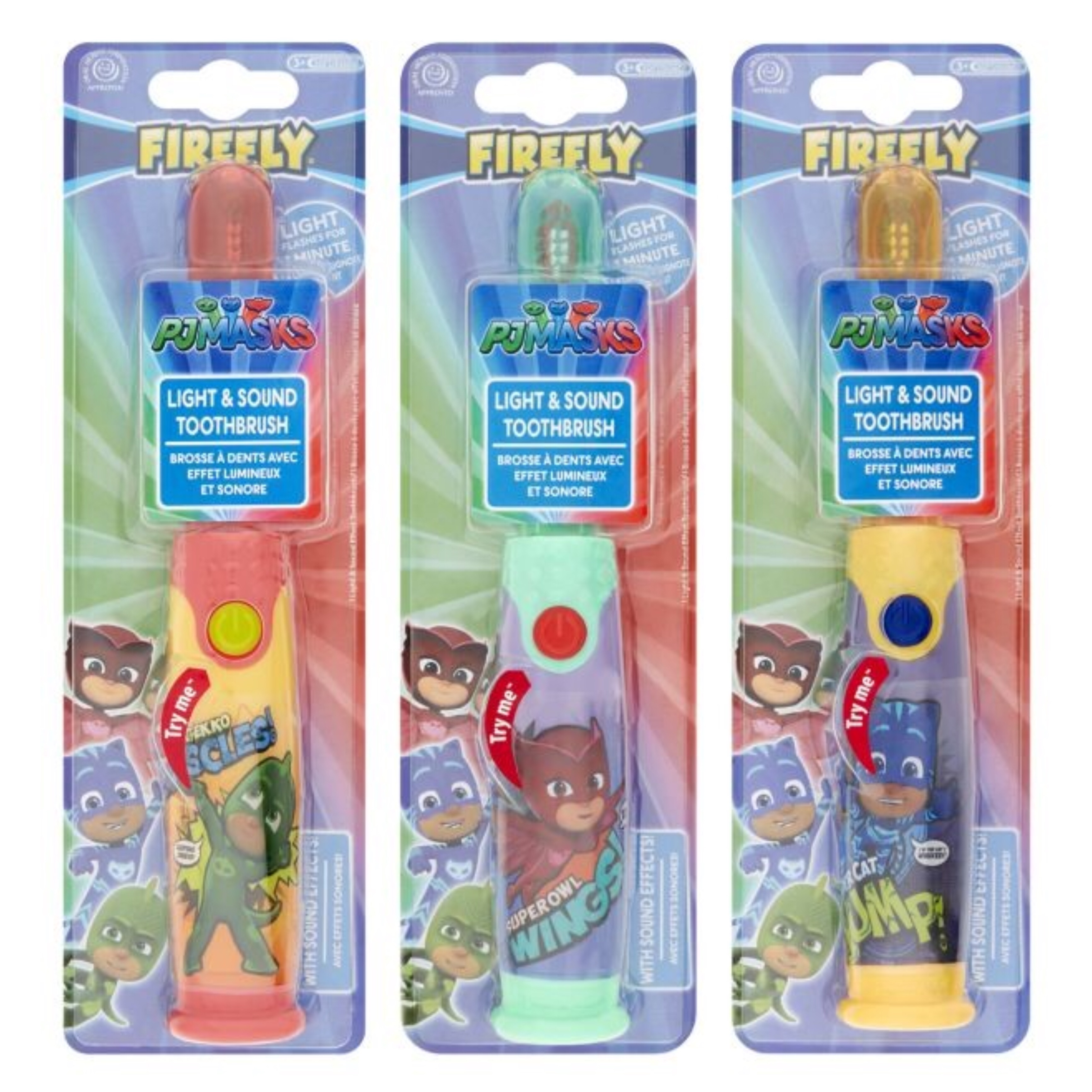 แปรงสีฟันพร้อมแสงไฟและเสียงดนตรี FireFly PJ Masks Gekko Light & Sound Effect Toothbrush
