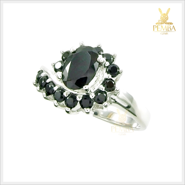 แหวนนิลแท้ น่ารักๆ สไตล์ที่เป็นคุณ เงินแท้925 ชุบทองคำขาว