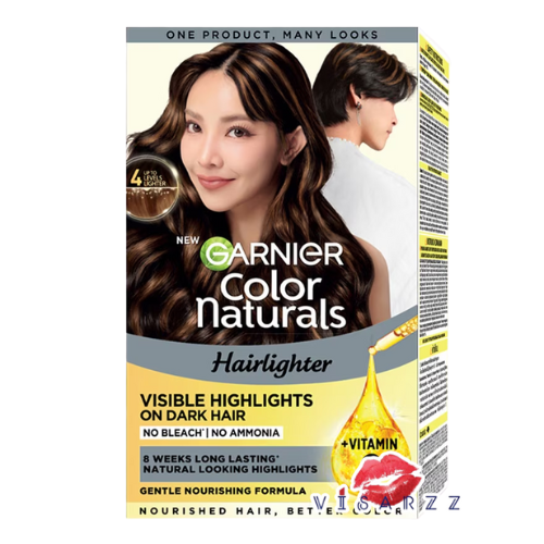 Garnier Hairlighter การ์นิเย่ คัลเลอร์ แนทเชอรัลส์ แฮร์ไลเตอร์ไฮไลท์ สีผมติดทนนาน 8 สัปดาห์ ดูเป็นธรรมชาติ ไฮไลท์สวยระดับร้านทําผมได้ที่บ้าน โดยไม่ทําร้ายเส้นผมจากการฟอกสี