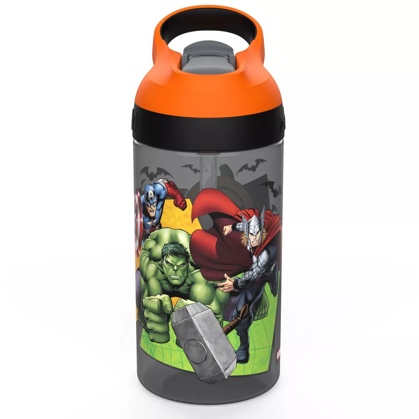 กระติกน้ำพร้อมหลอดดื่มสำหรับเด็ก Zak! Avengers 16 Oz. Halloween Water Bottle