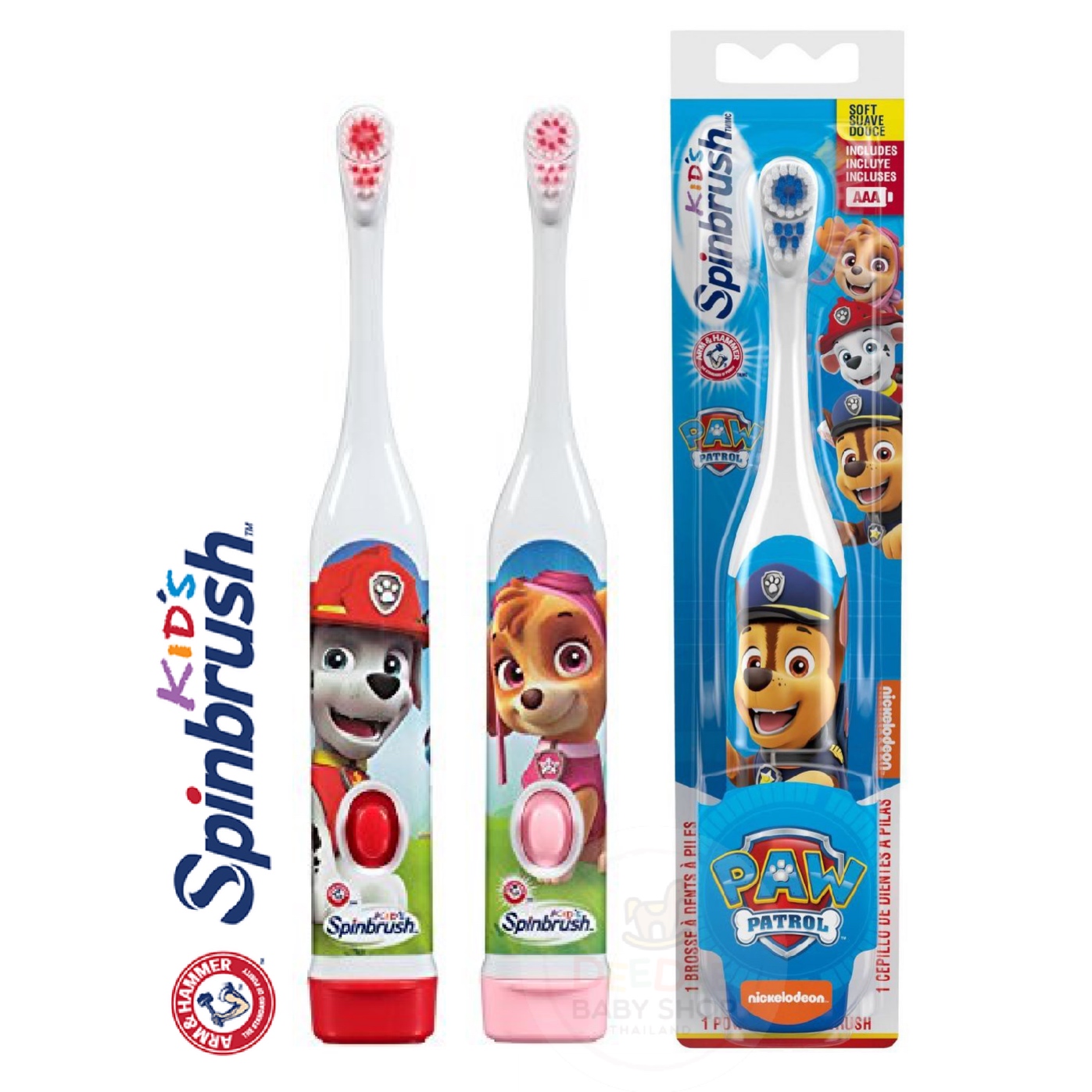 แปรงสีฟันอัตโนมัติสำหรับเด็ก Arm & Hammer Spinbrush Kids Paw Patrol Marshall Battery Toothbrush