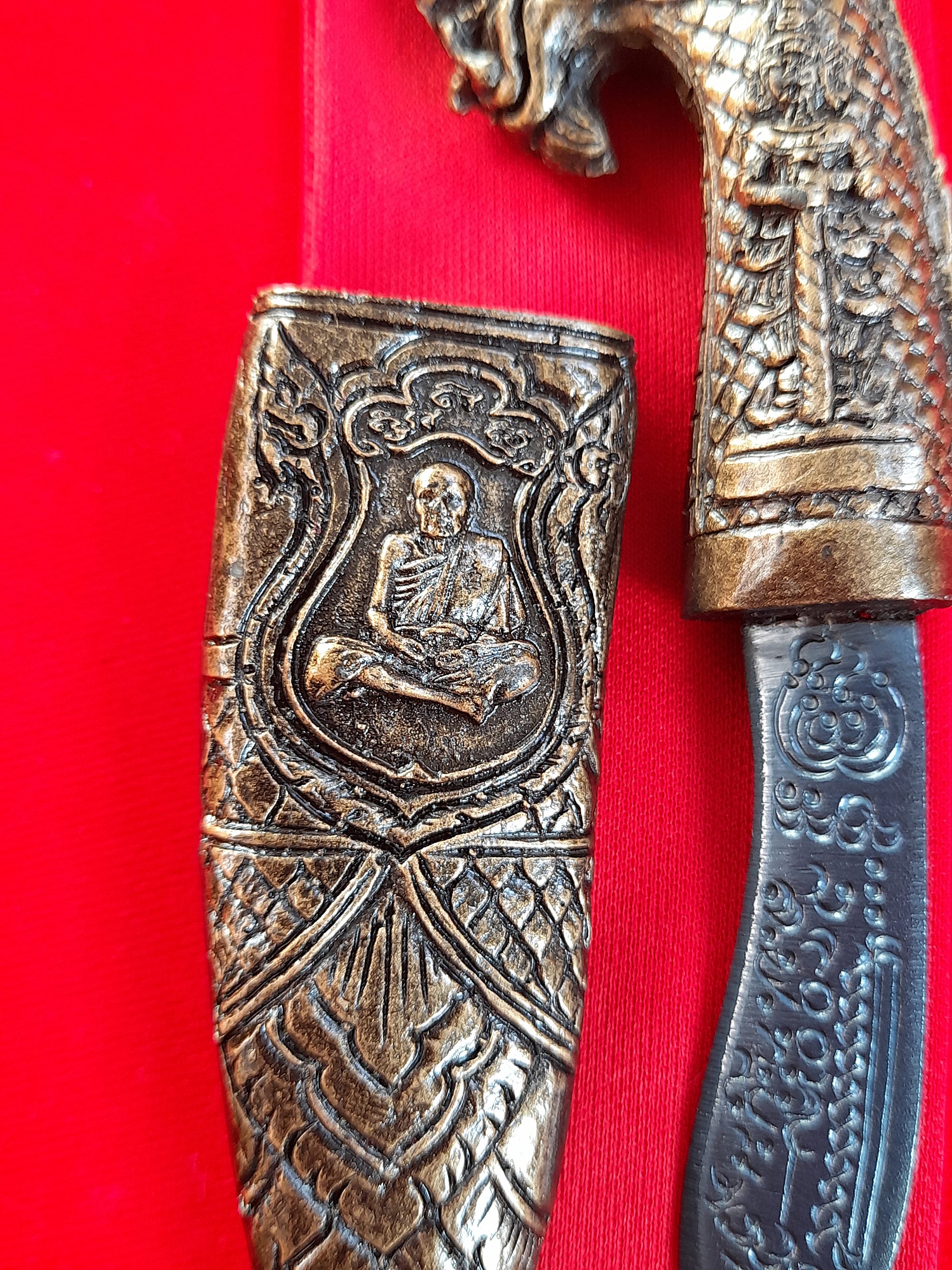 มีดหมอ เหล็กน้ำพี้ หัวด้าม-พญานาค (ปลอกและด้ามทำจากผงเหล็กน้ำพี้ผสมเลซิล) ปี2562 #รับประกันแท้