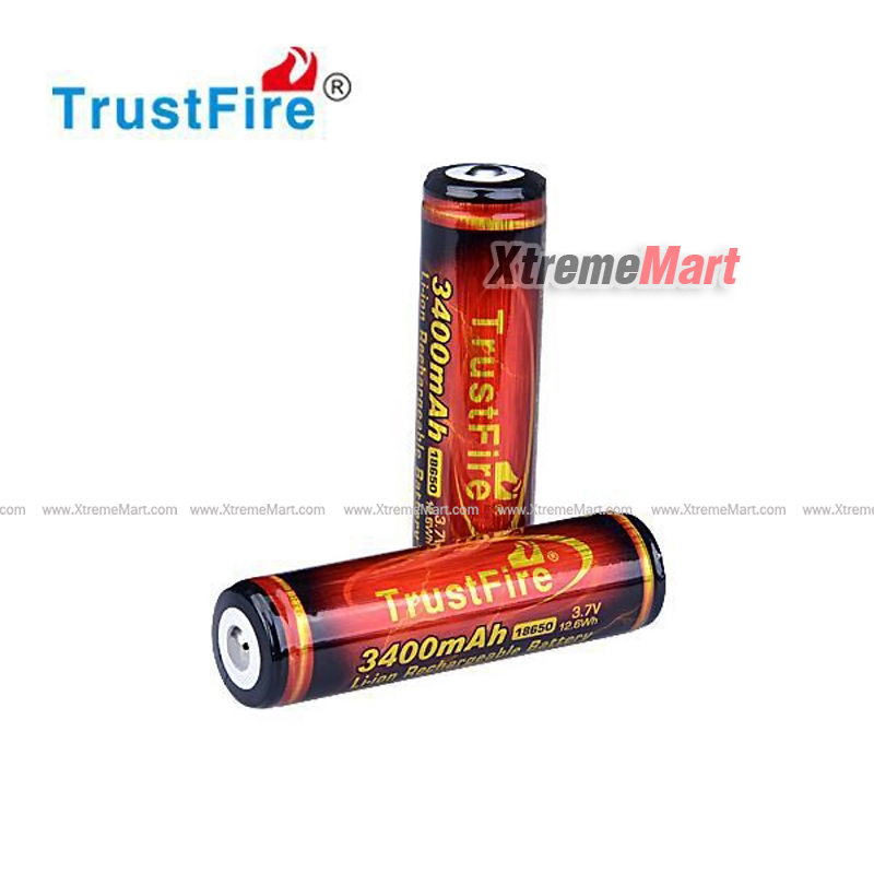 แบตเตอรี่ TrustFire (แท้) 3.7V 3400mAh 18650 Protected Rechargeable Li-ion Battery (ราคาต่อก้อน)
