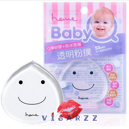 Heme Baby Q พัฟซิลิโคนใส นุ่มนิ่ม ยืดหยุ่น ผลิตจากซิลิโคนที่ใช้ทางการแพทย์ ทำความสะอาดง่าย ลงได้ทั้งรองพื้นและครีม